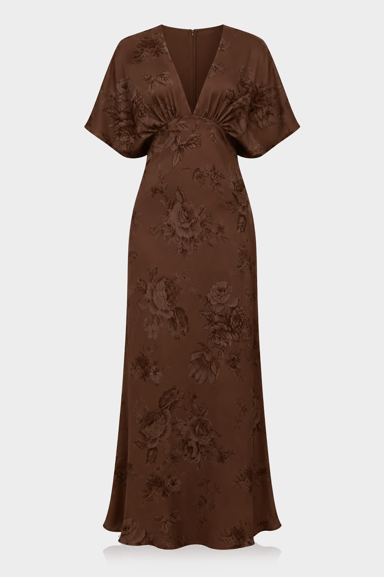 Chocolate Floral Satin Bridesmaid Dress |Shasi rustic wedding| Shahida – Shahida Parides