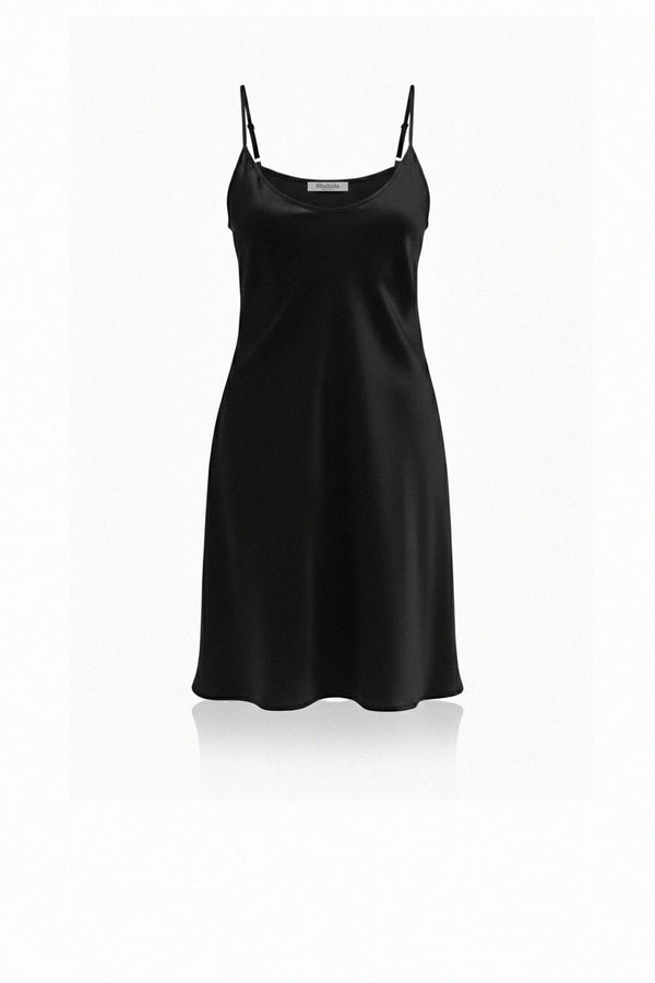 midi black cami dress Small Black Satin Cami Midi Dress