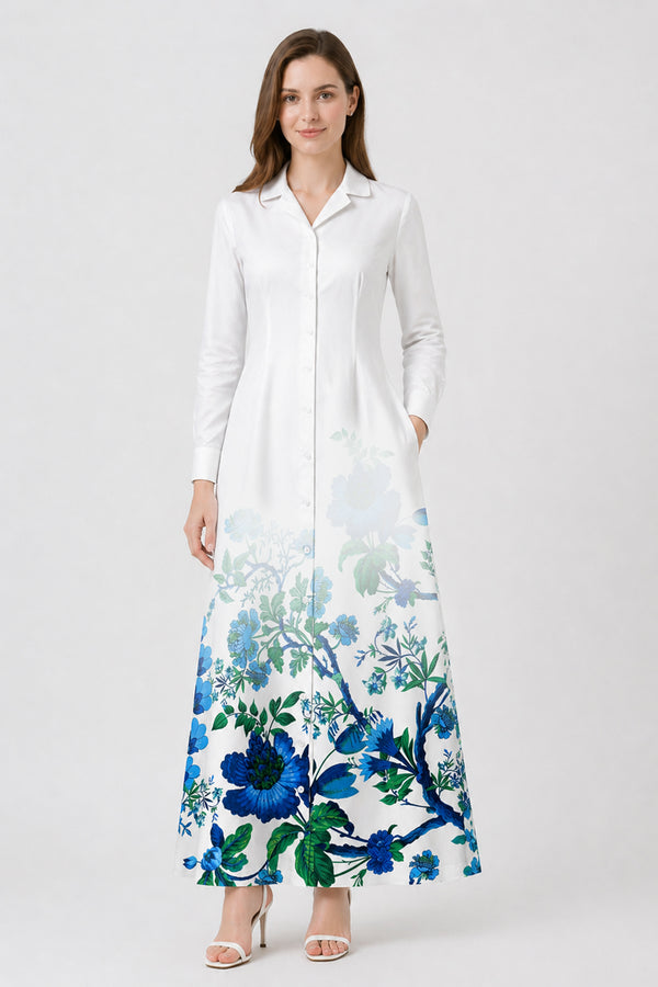 black and blue maxi dress Unique Vintage Plus Size Black & Blue Floral Puff Sleeve Midi Dress