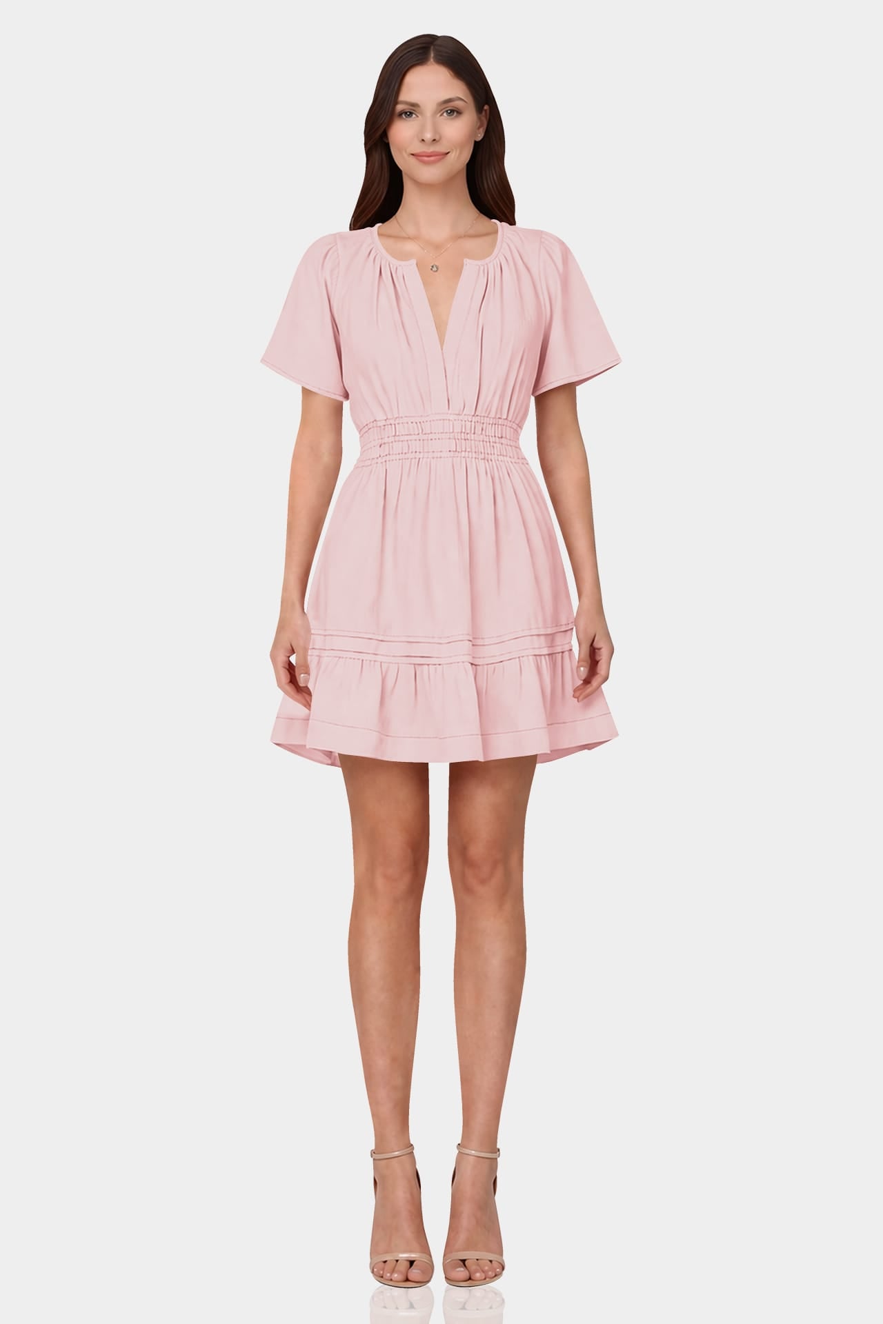 pink smocked mini dress Coquette Smocked Mini Dress (Pink) Yourdarlingstyle