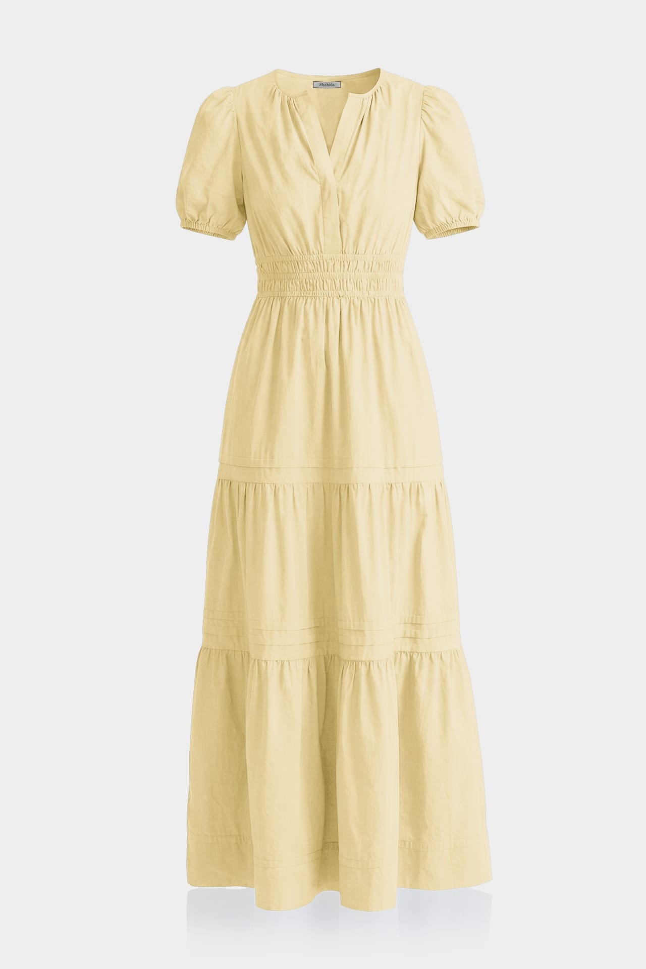 Champagne Cotton Poplin Maxi Dress