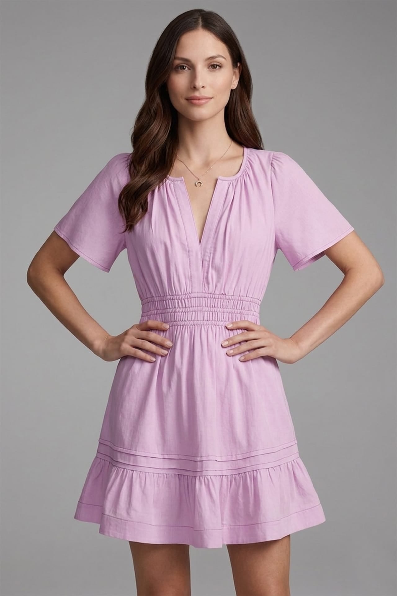 pink flowy mini dress Toperth Rose Pink Halter Cutout Flowy Mini Dress Toperth