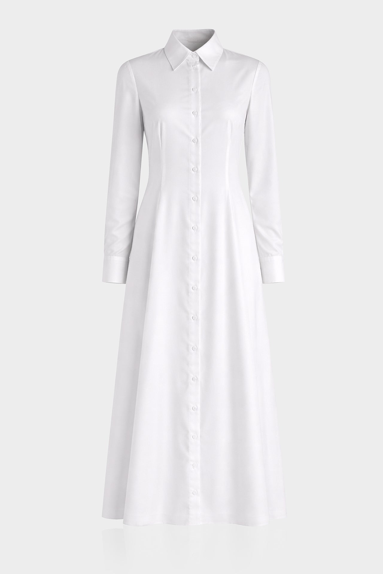 white longline shirt dress S White Maxi Shirt Dress for Modest Resort Dressing & Cruise Vacation Style