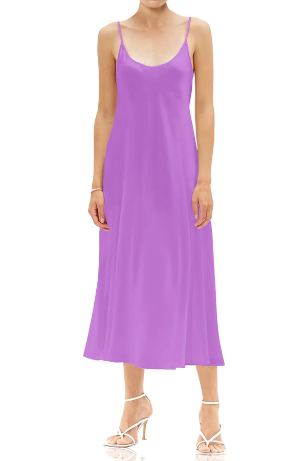 cupro blend midi dress Alex Mill Carly washed cupro-blend midi slip dress - Women - Black Dresses