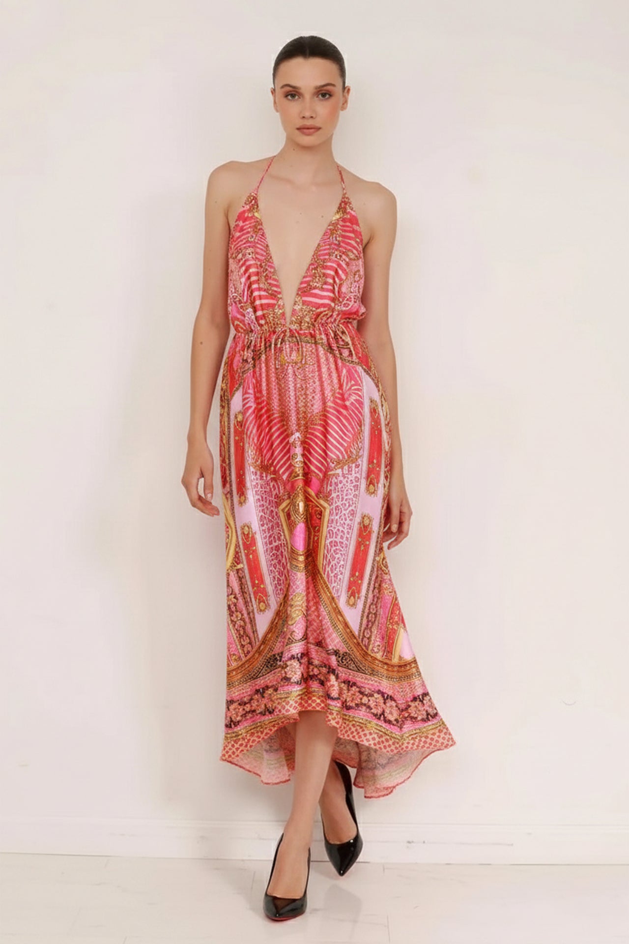 open lace back dress Fuchsia Long Dress | Designer Maxi Dress for Women