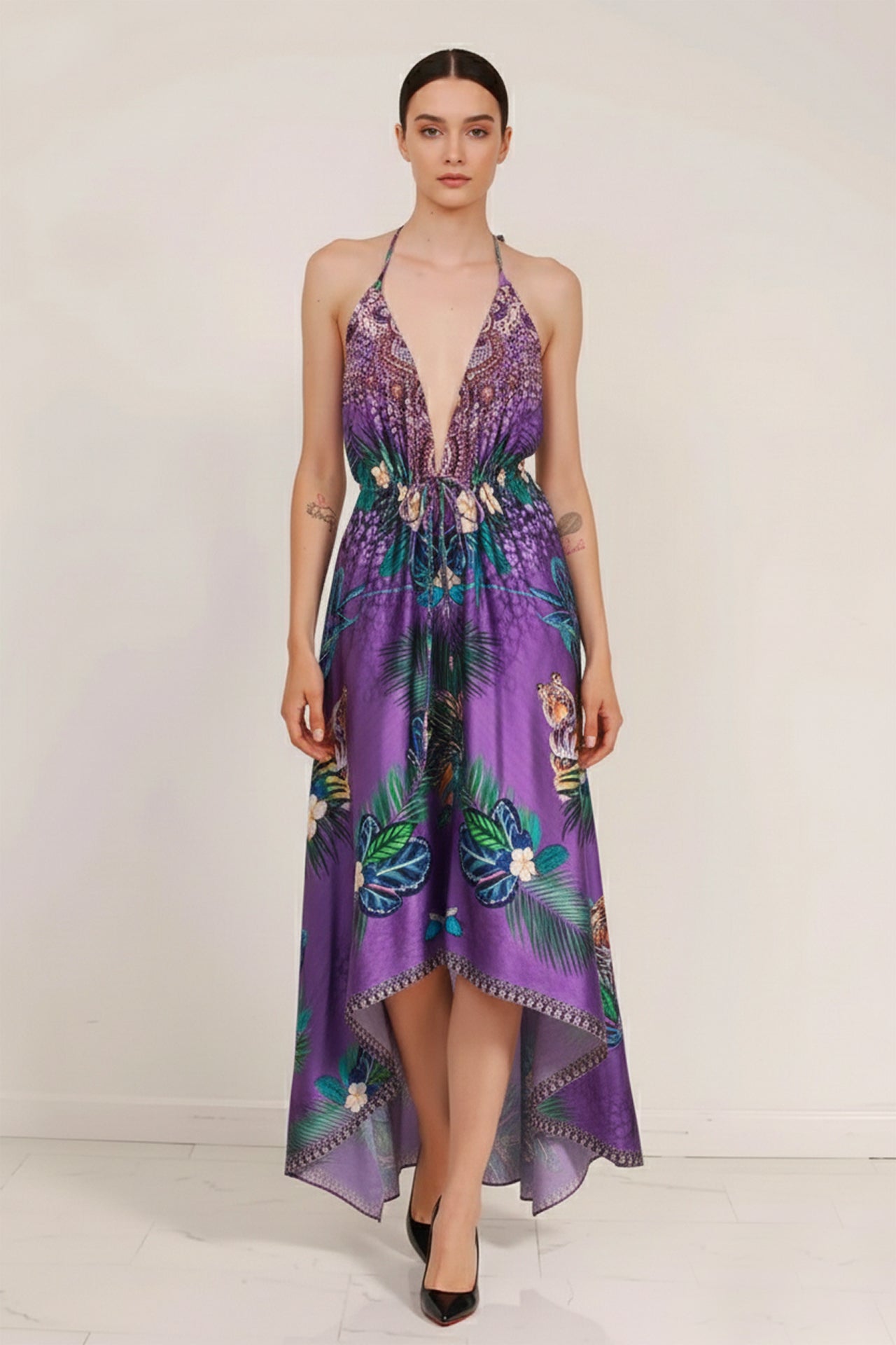 chinese dress ladies Linger Bias Cut Maxi Dress Purple main image 1