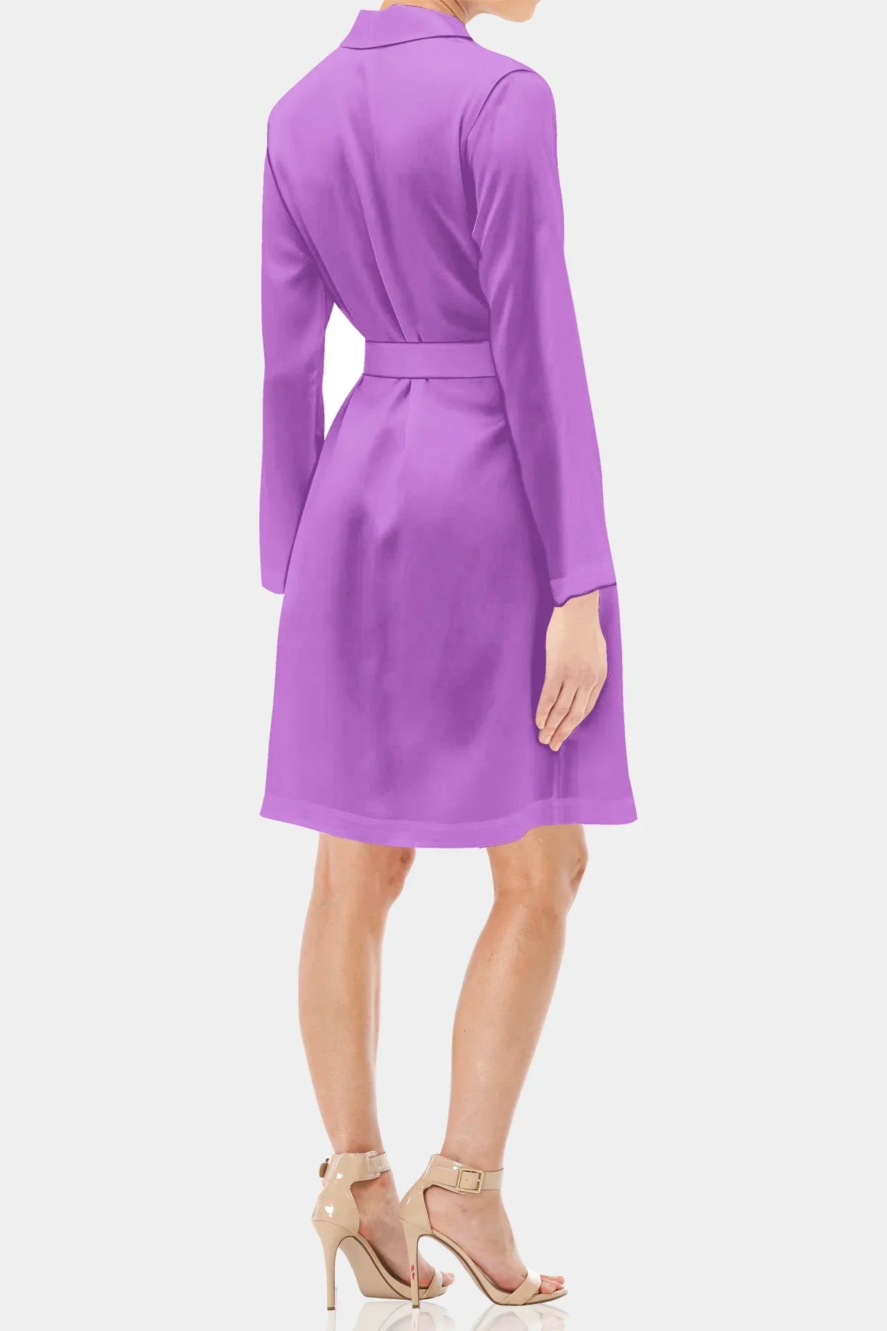 African Violet Mini Length Wrap Dress Made with Cupro  Shahida Parides