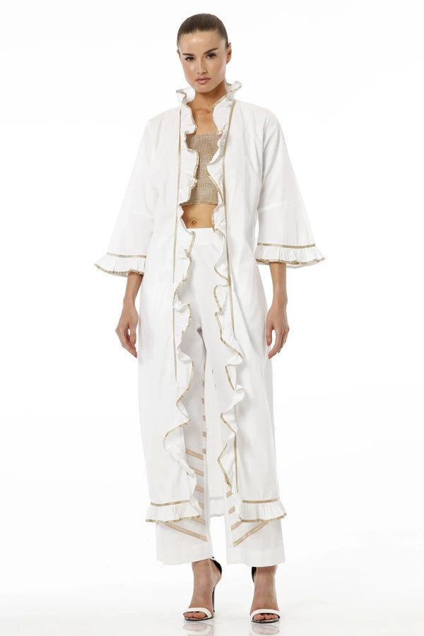 Designer Cotton Cover Up Long Dress | White Cover Up Dresses | Shahida Parides Designer Cotton Cover Up Long Dress | White Cover Up Dresses | Shahida Parides