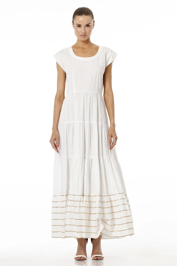 Designer Cotton Long Dress | White Cami Dresses | Shahida Parides Large - Extra Large Designer Cotton Long Dress | White Cami Dresses | Shahida Parides Large - Extra Large