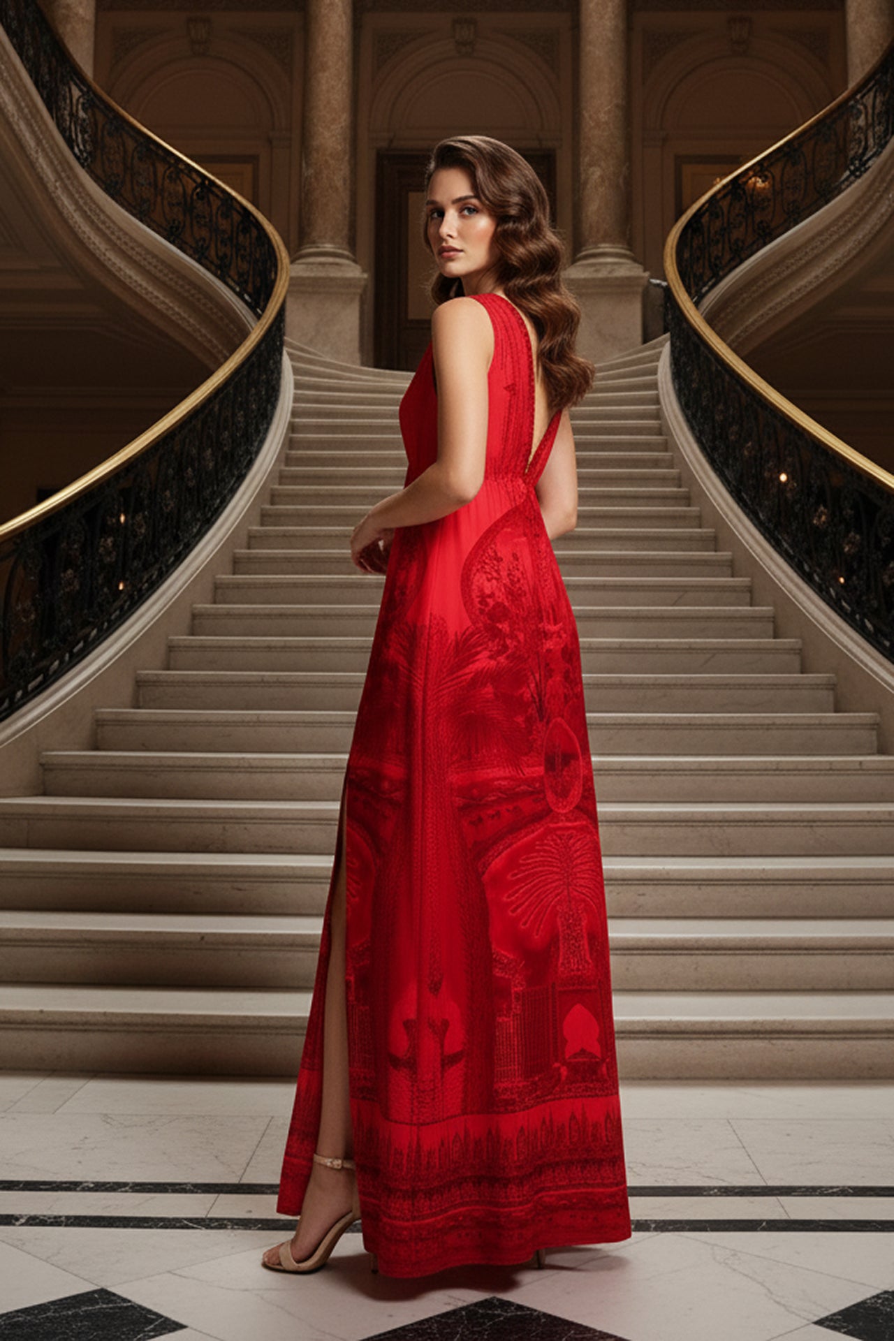 red dress couture backless Red V-Neckline Long Dress | Plunging V Neckline red dress couture backless Red V-Neckline Long Dress | Plunging V Neckline