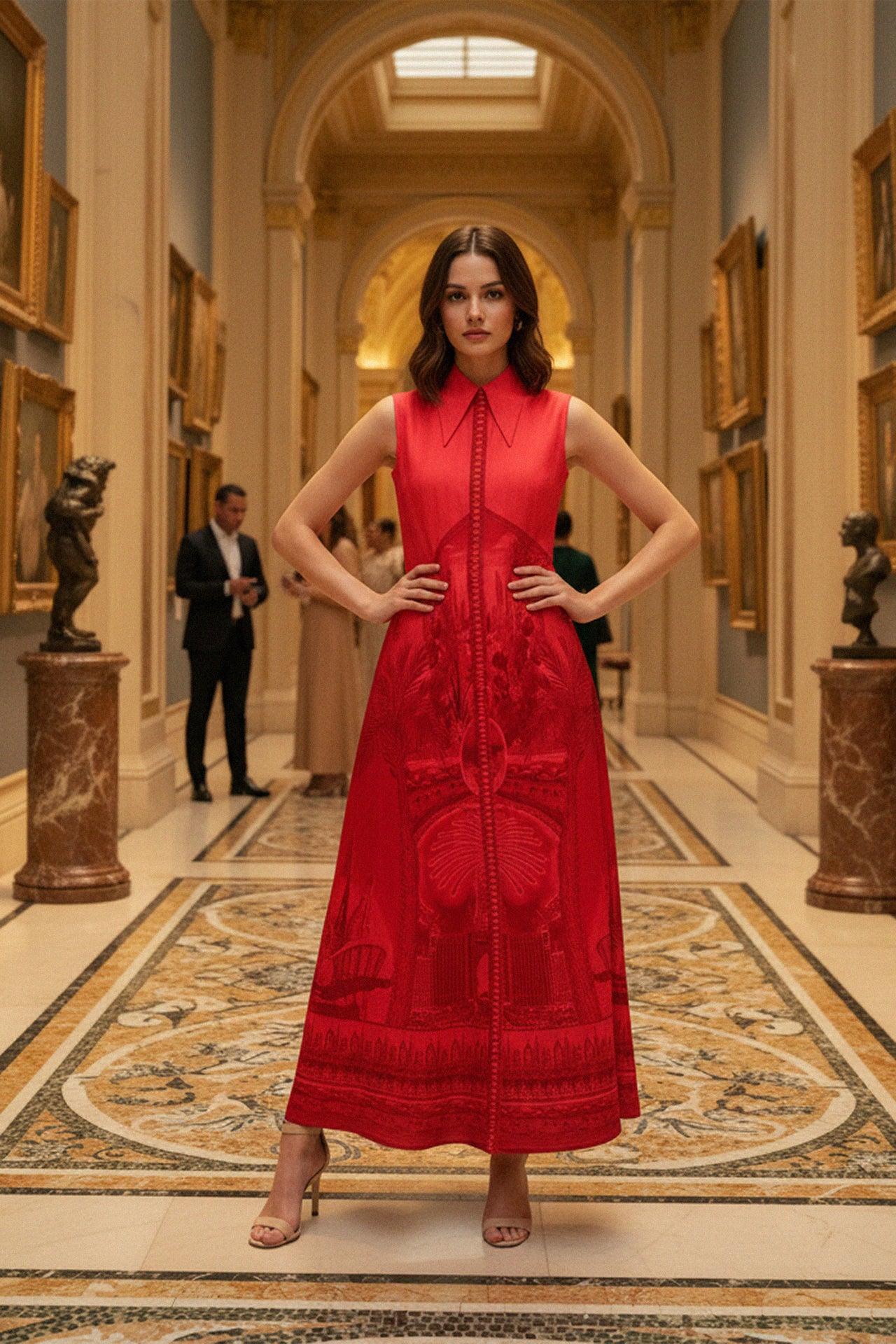 S Summer Long Dress in Red
