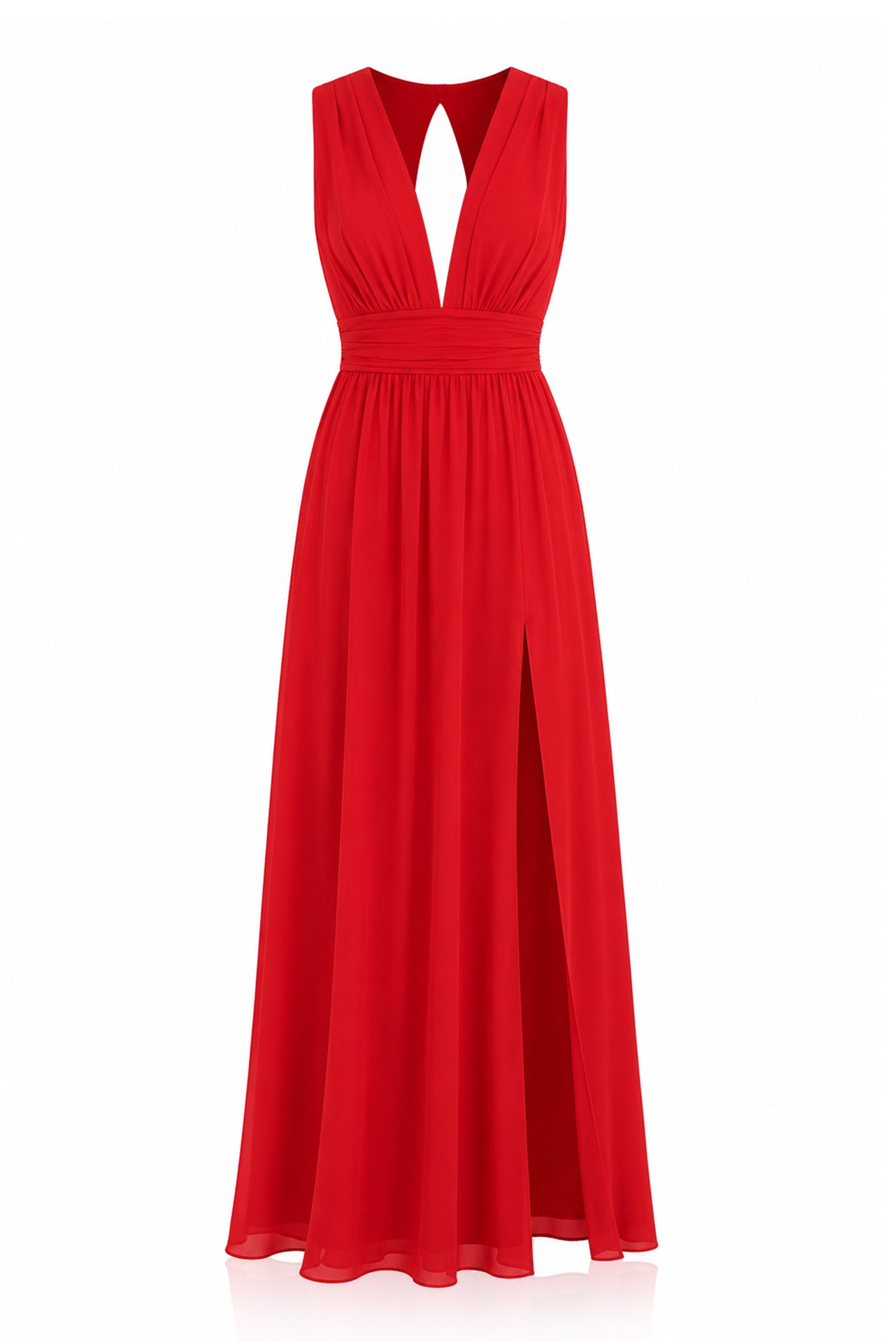 Designer Red Cocktail Dress | Flowy Maxi Dress