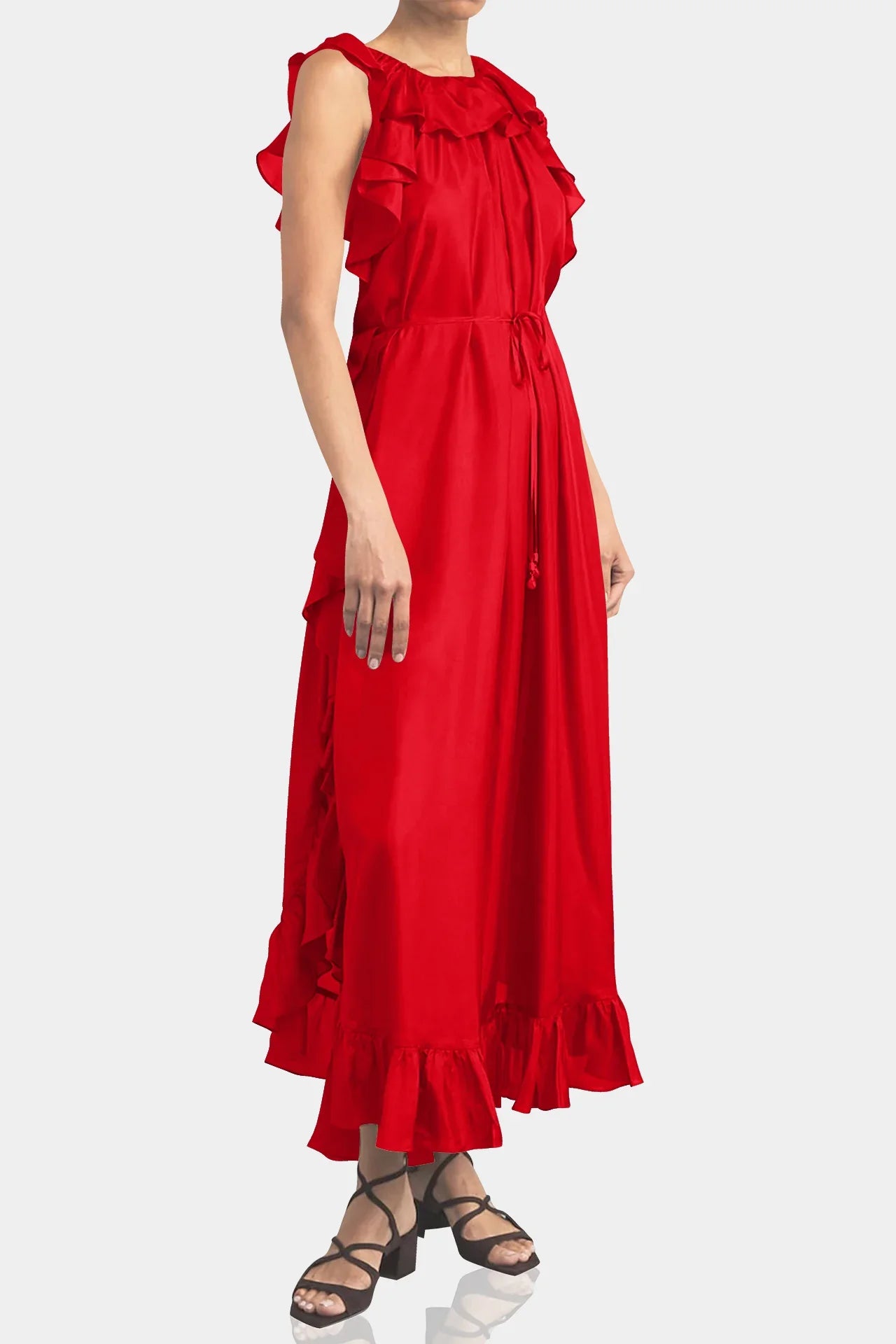 Crepe de Chine Midi Dress