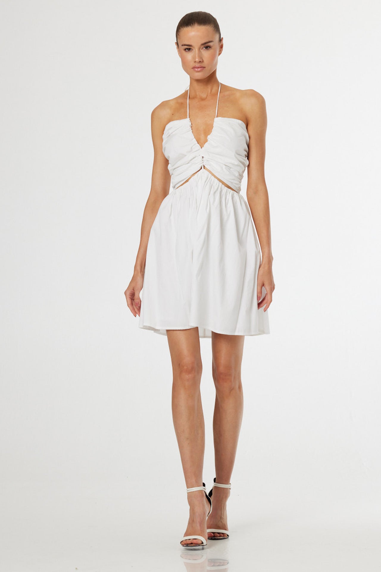 Luxury White Halter Mini Dress for Women – Shahida Parides