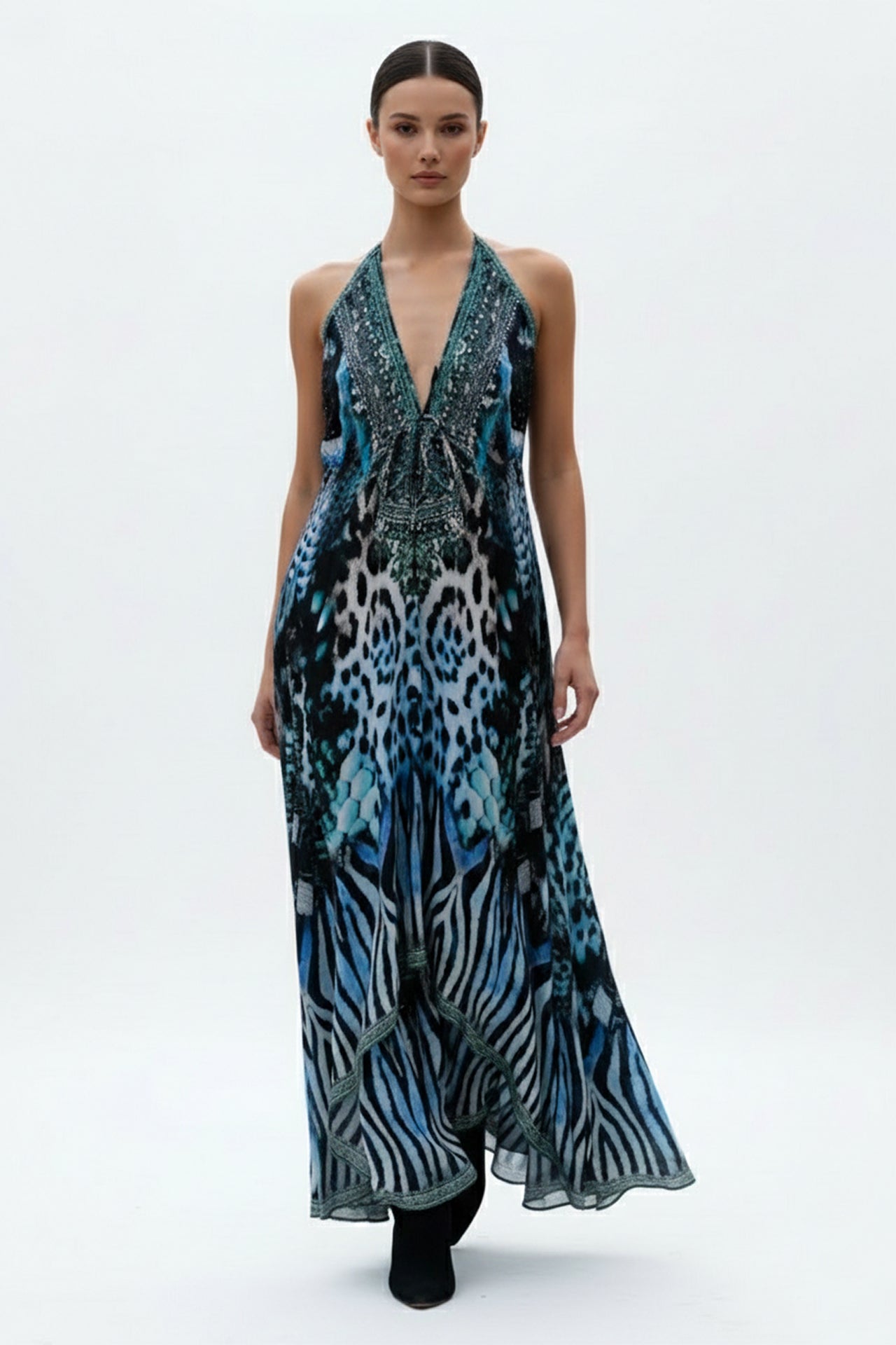 teal and blue dress Mermaid Spaghetti Straps Beaded Prom Dresses, SLP050 Size:Single bodycode_L1776 shoulder look or go vegas baby 🪩 #vegasbachelorette