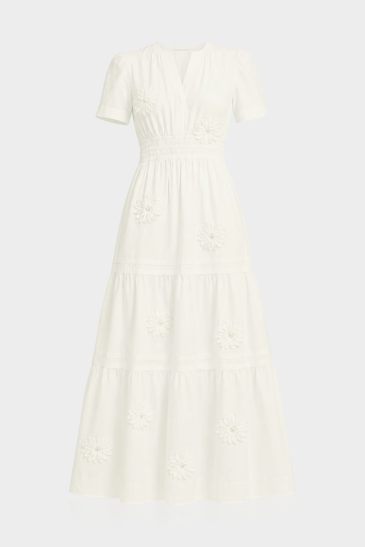 engagement maxi dresses Custom Ivory Smocked Waist Floral Dress for Women – Party Dress men suit 3 pieces Hang or lay flat Sheer Lace Long Sleeve Sole Type:Rubber