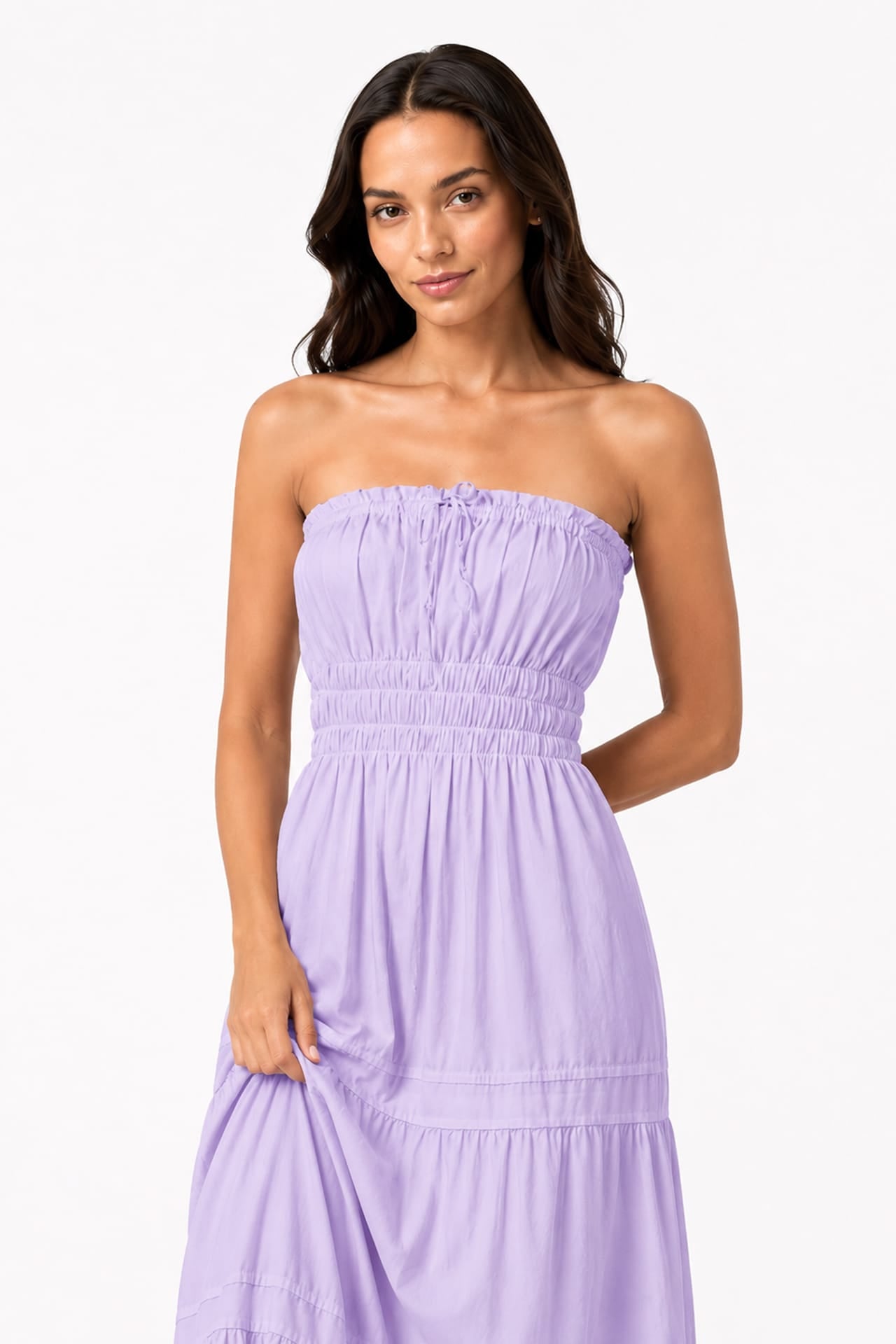 purple garden party dress S Lavender Tiered Strapless Cotton Maxi – Cotton Dress Size:s (4/6) Web Collection: Red Best Sellers Youll be turning heads NWT Disney Store Merida