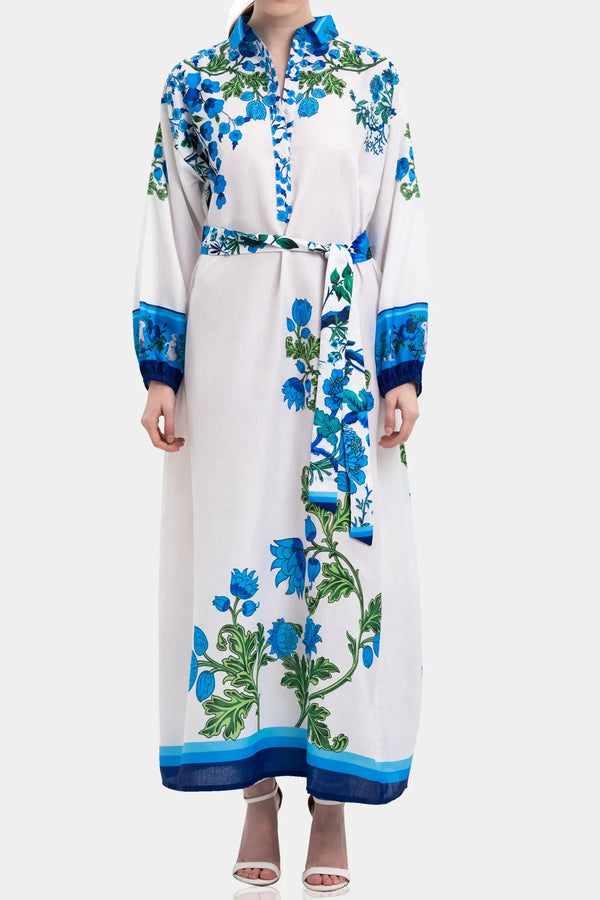 Designer Full Sleeve Maxi Dress | White Cotton Dress |Shahida Parides Designer Full Sleeve Maxi Dress | White Cotton Dress |Shahida Parides