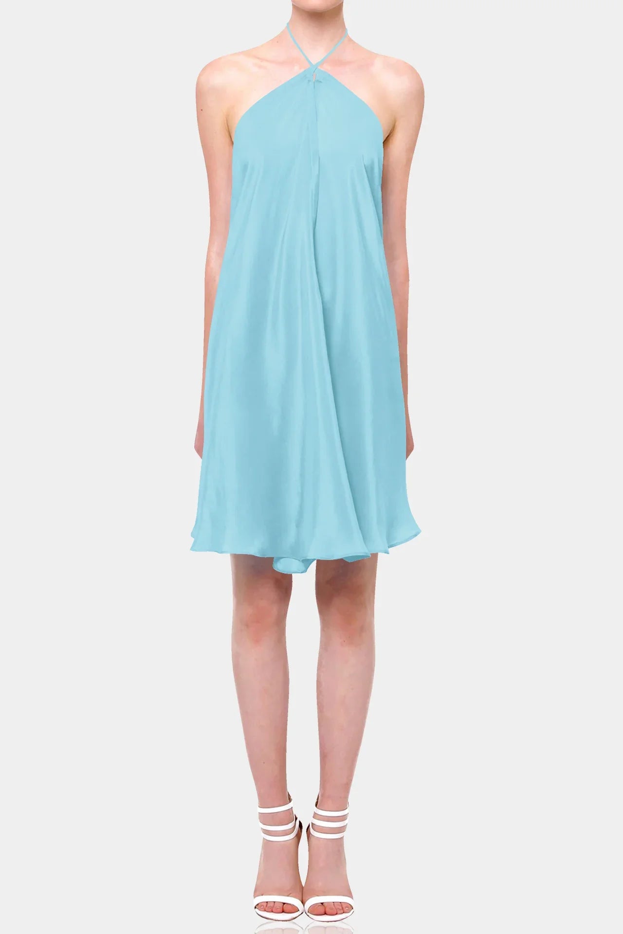 Designer Ice Blue Mini Scarf Dress | Shahida Shahida Parides Designer Ice Blue Mini Scarf Dress | Shahida Shahida Parides
