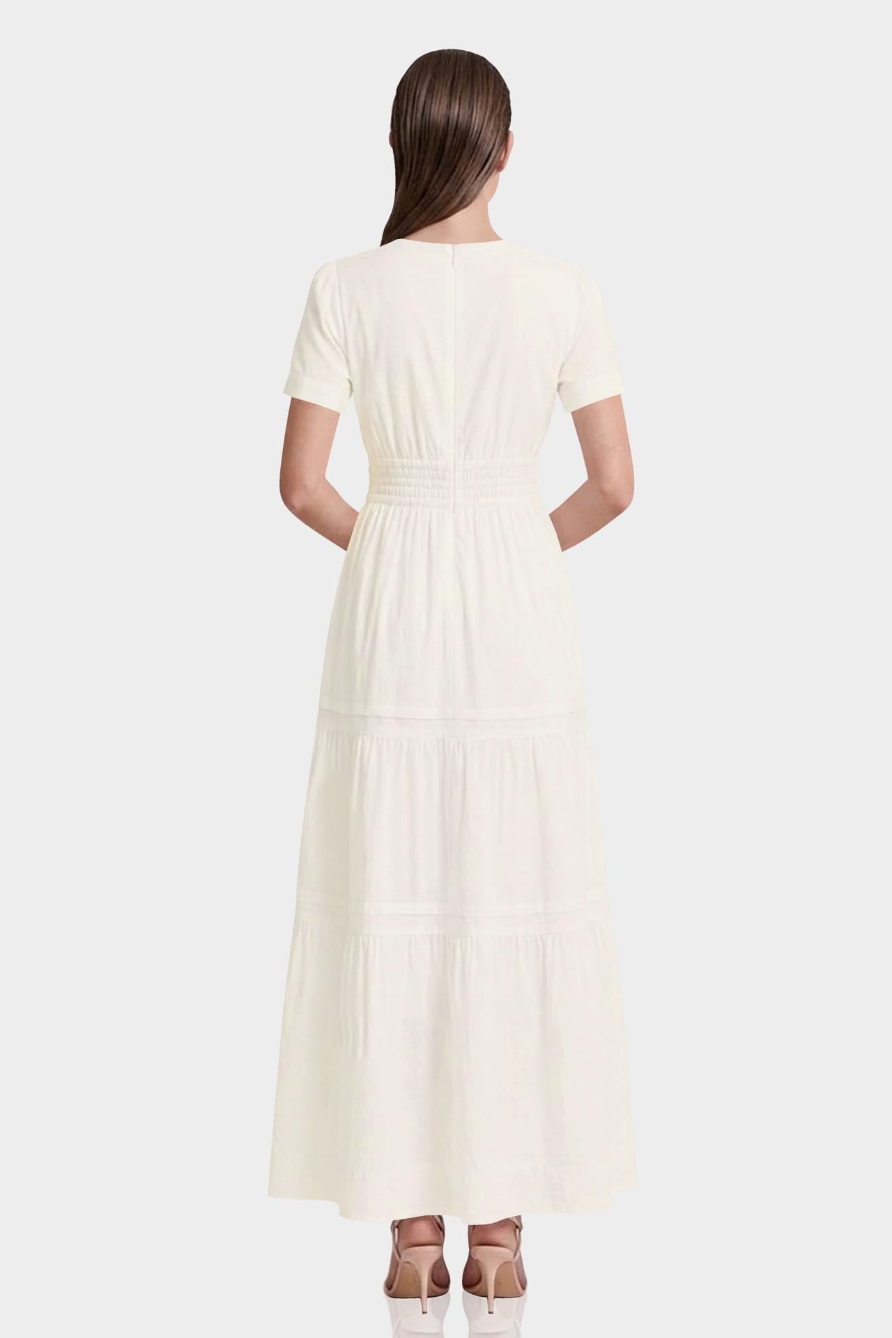 engagement party dress white S Ivory Smocked Waist Floral Maxi for Women – Dress The elegant ivory hue in the city Length:Cathedral - Mantilla Calvin Klein Black One-Shoulder