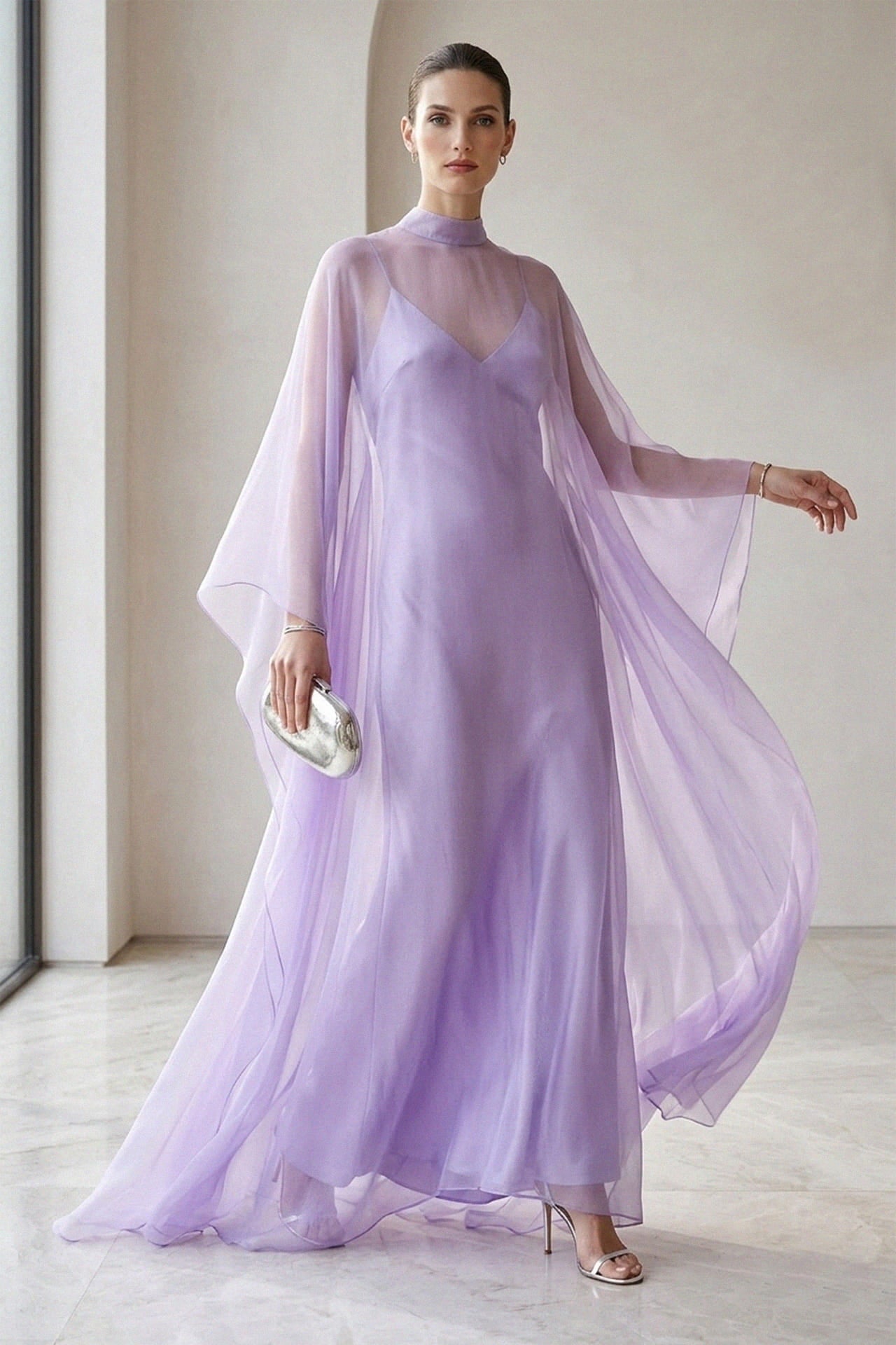 Lavender Sheer Organza Maxi Dress Lavender Sheer Organza Maxi Dress