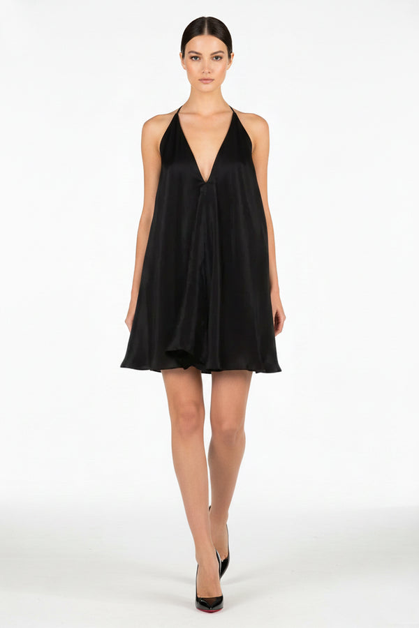 Little Black Mini Scarf Dress | Party Style | shahida Shahida Parides Little Black Mini Scarf Dress | Party Style | shahida Shahida Parides