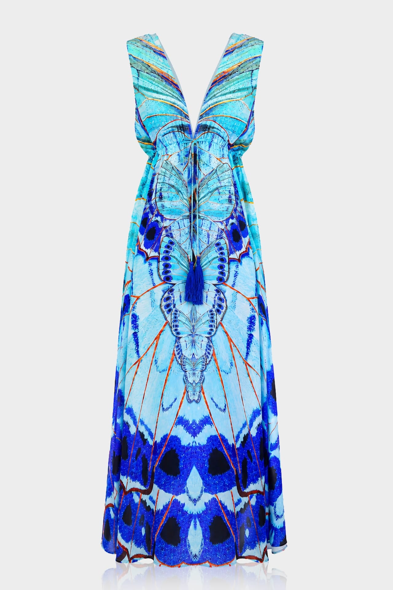 annabella maxi dress Designer Blue Color | Summer Maxi Dress | Shahida Parides Medium Large 12 Color::#58-White tuxedo_outfit_rental 8 Flower Girl Dresses