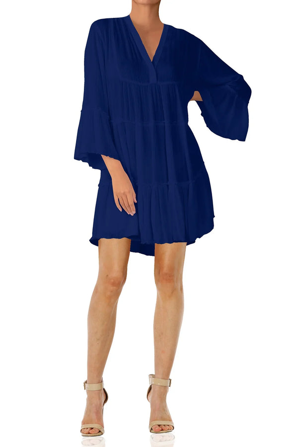 Designer Dark Blue Short Dress | Short Mini Dress | Shahida Parides Small-Medium Designer Dark Blue Short Dress | Short Mini Dress | Shahida Parides Small-Medium