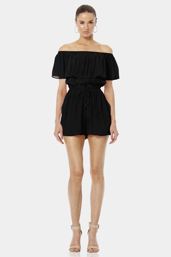 Small Serenity Black Off Shoulder Backless Mini Dress With Elastic Waist Small Serenity Black Off Shoulder Backless Mini Dress With Elastic Waist
