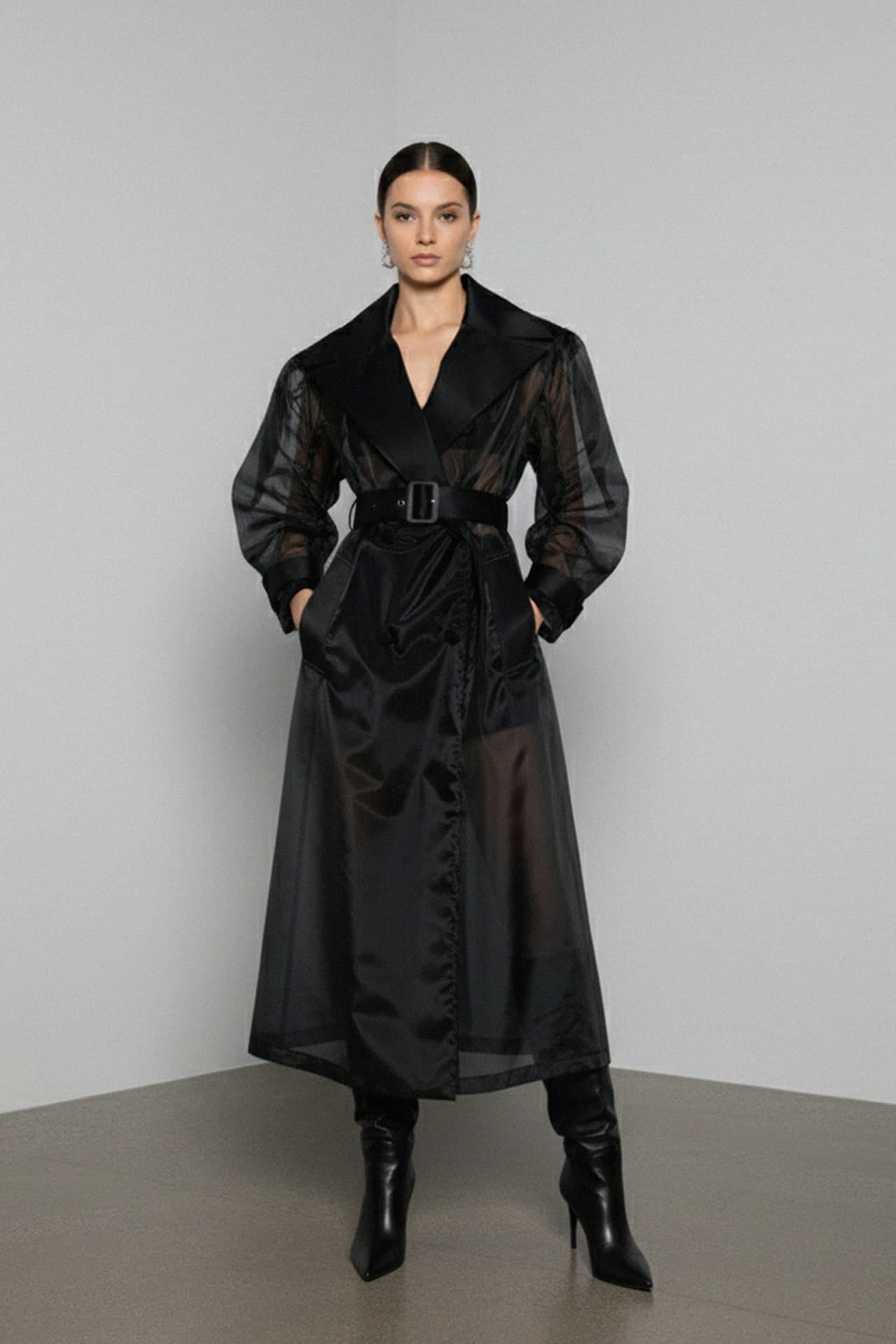 Sheer Organza Trench Coat for Women - Shahida – Shahida Parides