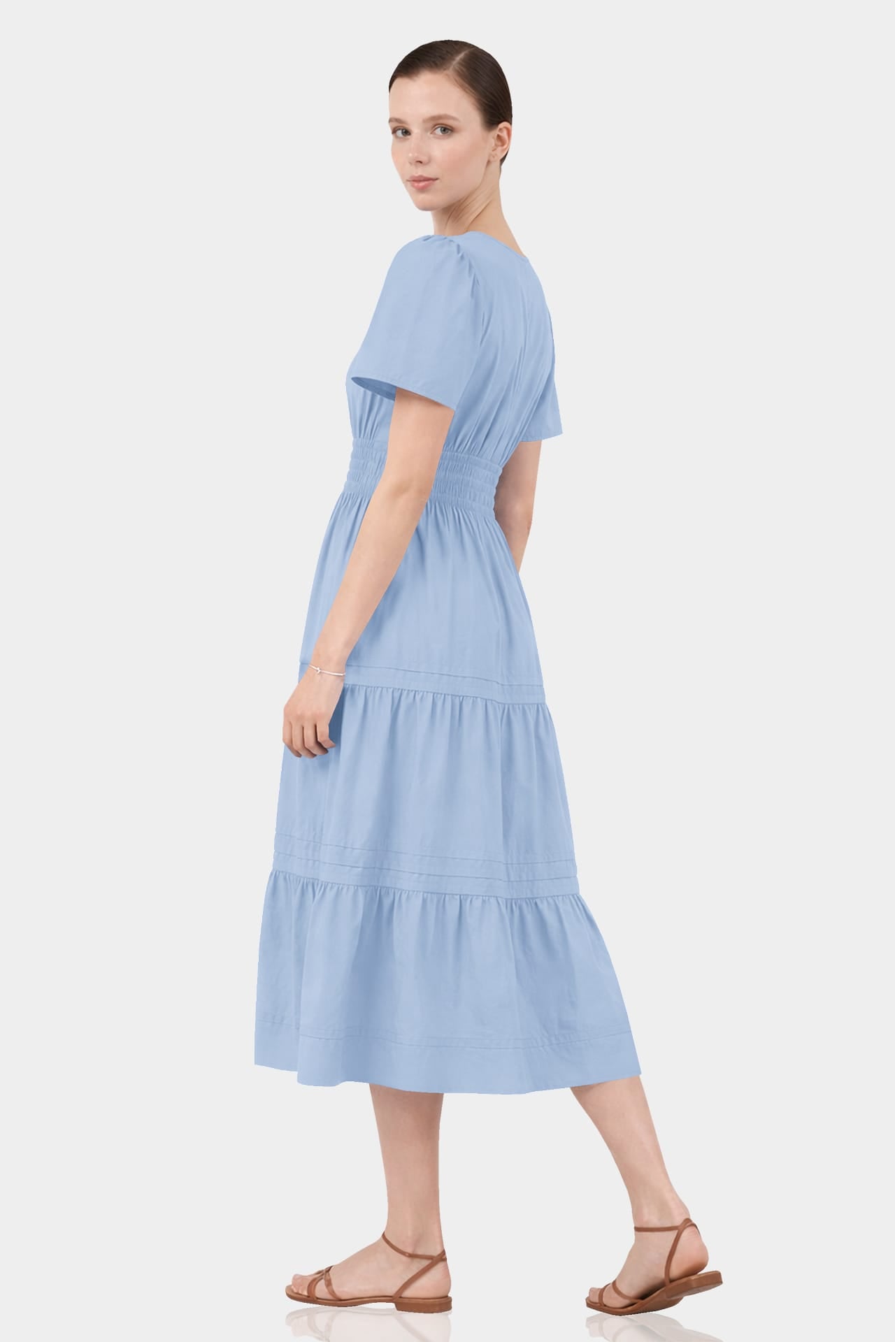 powder blue fit and flare dress Blue Fit and Flare Short Dress K25989