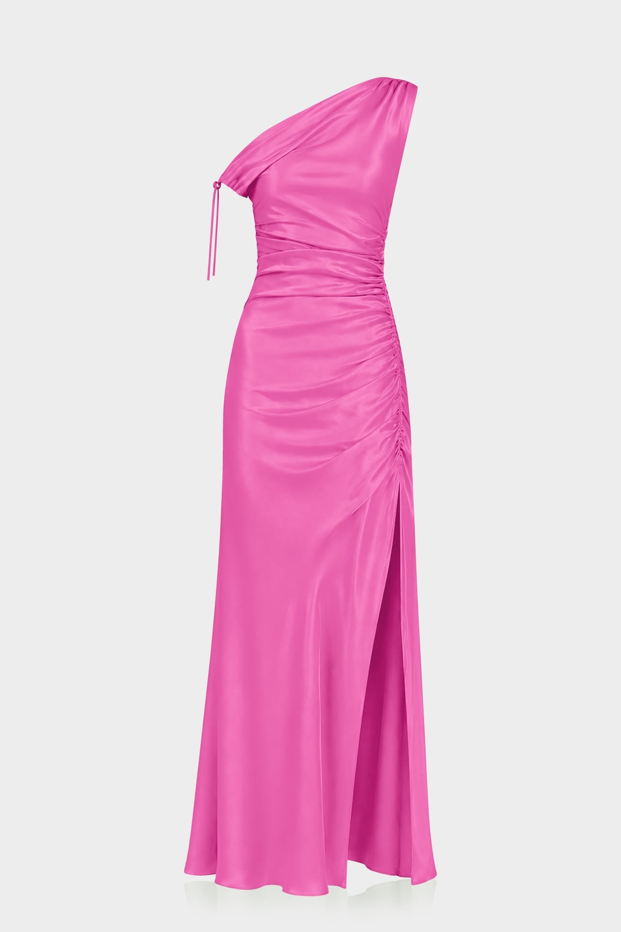 barbie pink prom dress One Shoulder Stretch Satin Maxi – Shahida Parides Garvee White 7 Drawer block print COLOR:Pink Body Chic sexy and sophisticated
