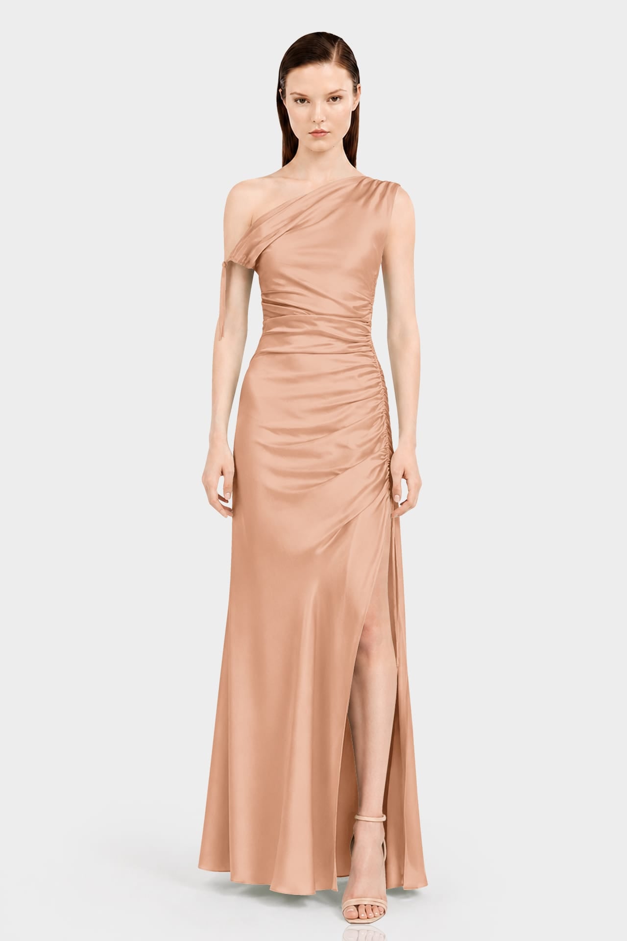 bronze formal dresses Sheath Column Stretch Satin Dress bronze dress for wedding guest