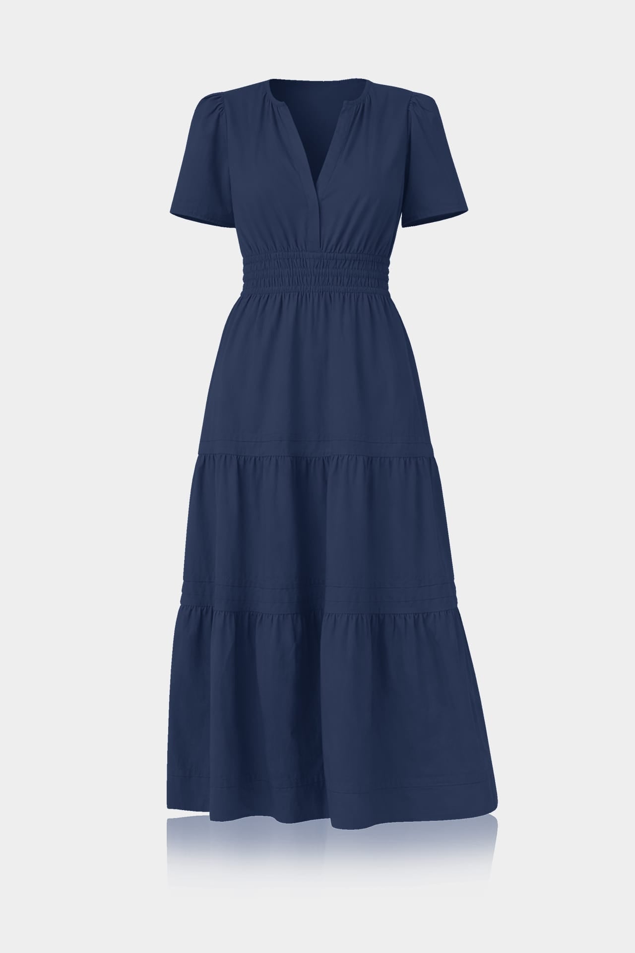 professional navy blue dress Karen Kane Women's Faux Wrap Drape Dress, M, Navy, Rayon/Spandex