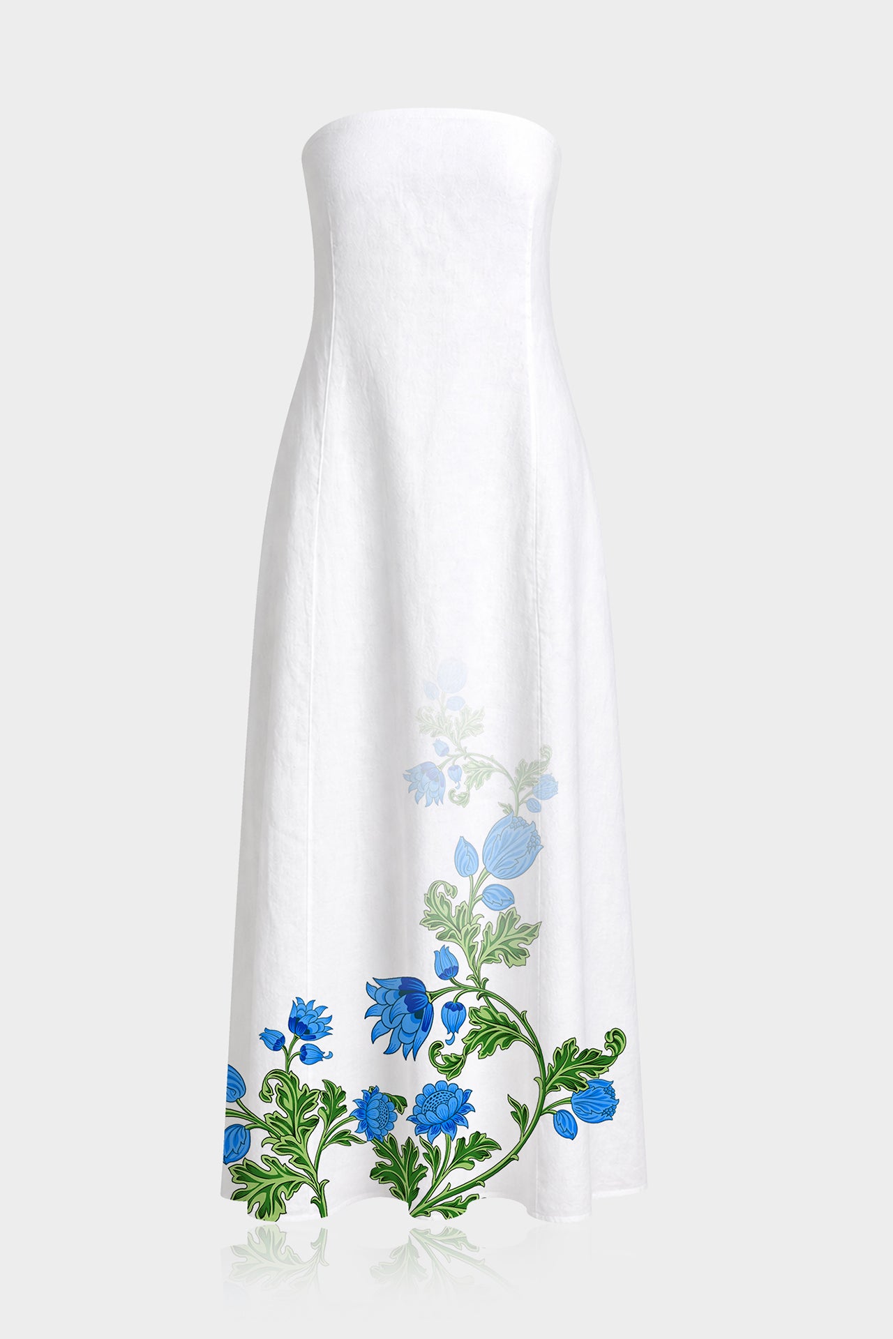 blue and white strapless maxi dress S Resort with Pockets Engineered for trans