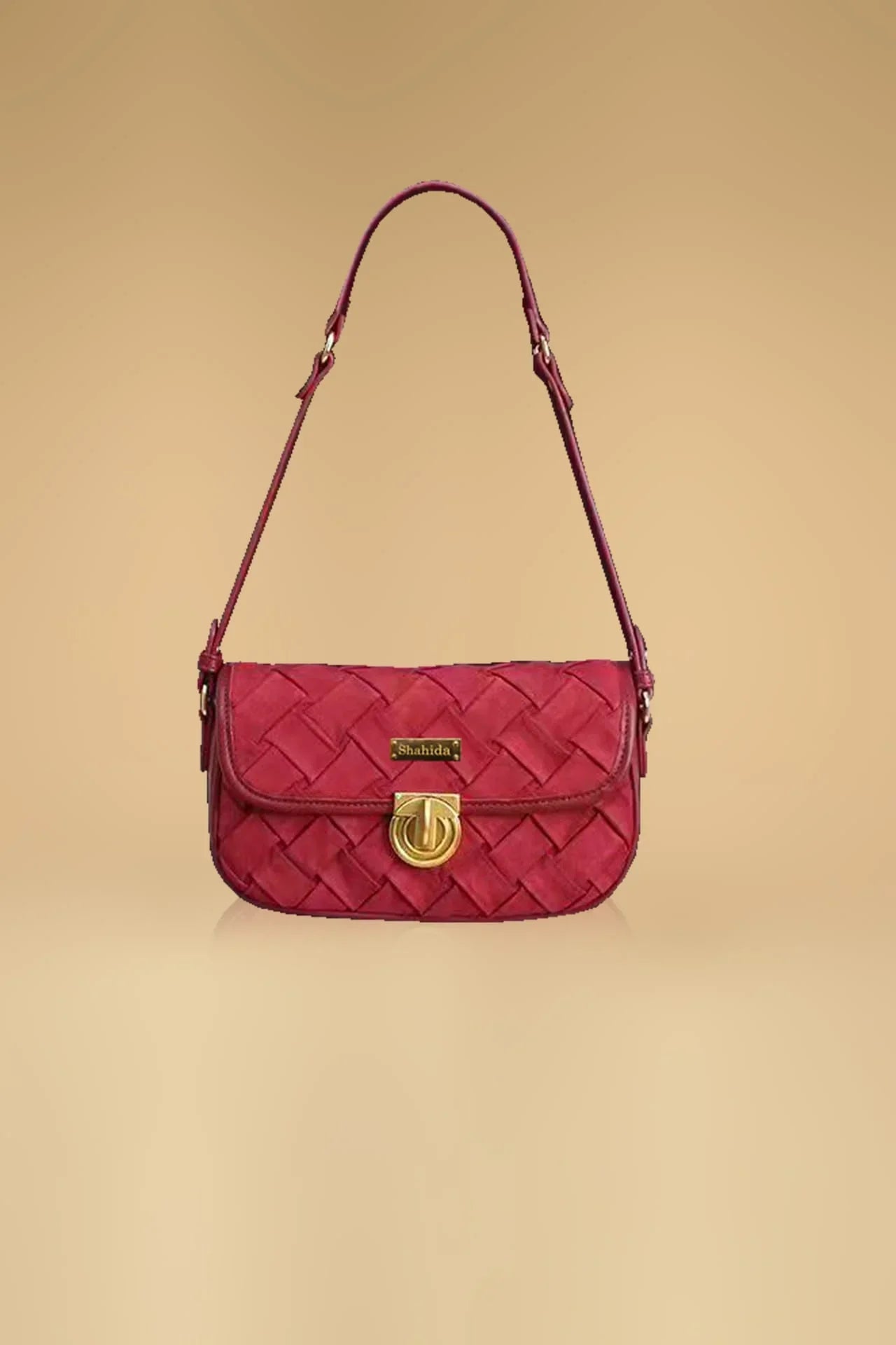 Red Designer Formal Quilted Bag - Main Image