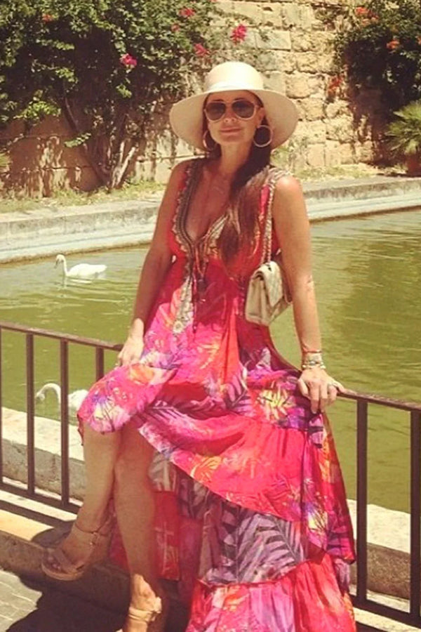 As Seen On Kyle RIchards High Low Maxi Dress | Women's High Low gowns Small - Medium As Seen On Kyle RIchards High Low Maxi Dress | Women's High Low gowns Small - Medium