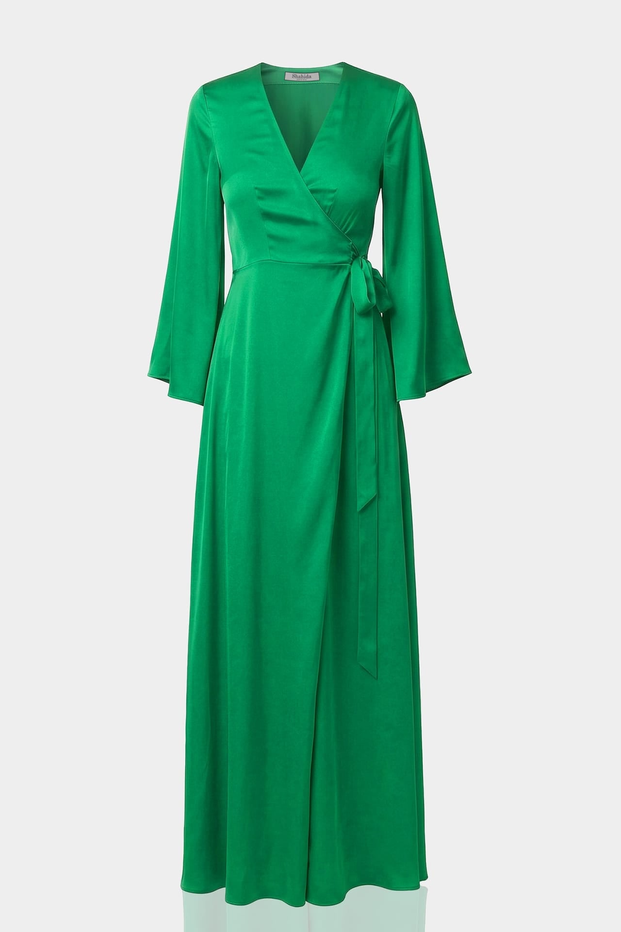 emerald green long sleeve maxi dress S Satin Wrap – Elegant Spring Summer Occasion Dress xpm_tdw1.9.26 you must wrap the Color:Blush Multi Lorraine Sheath/Column Halter Matte