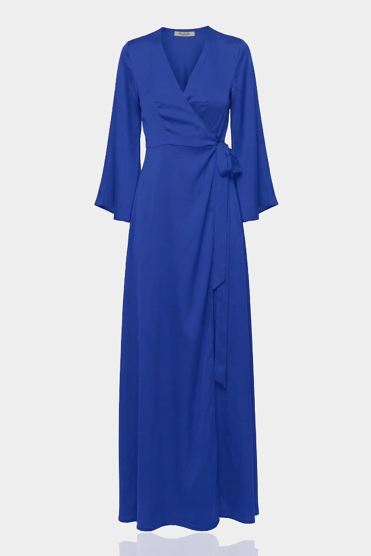 S Sapphire Blue Long Sleeve Floor Length Bridesmaid Dress