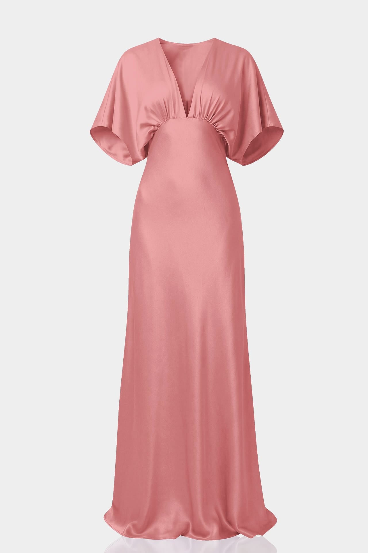 dusty rose maternity bridesmaid dress Standard / XS Shasi Satin V-Neck with Flutter Sleeves- Friendly Gown Size:38 Short Jacket day wear Loungewear 2023 Toddler Girl Scallop Edge