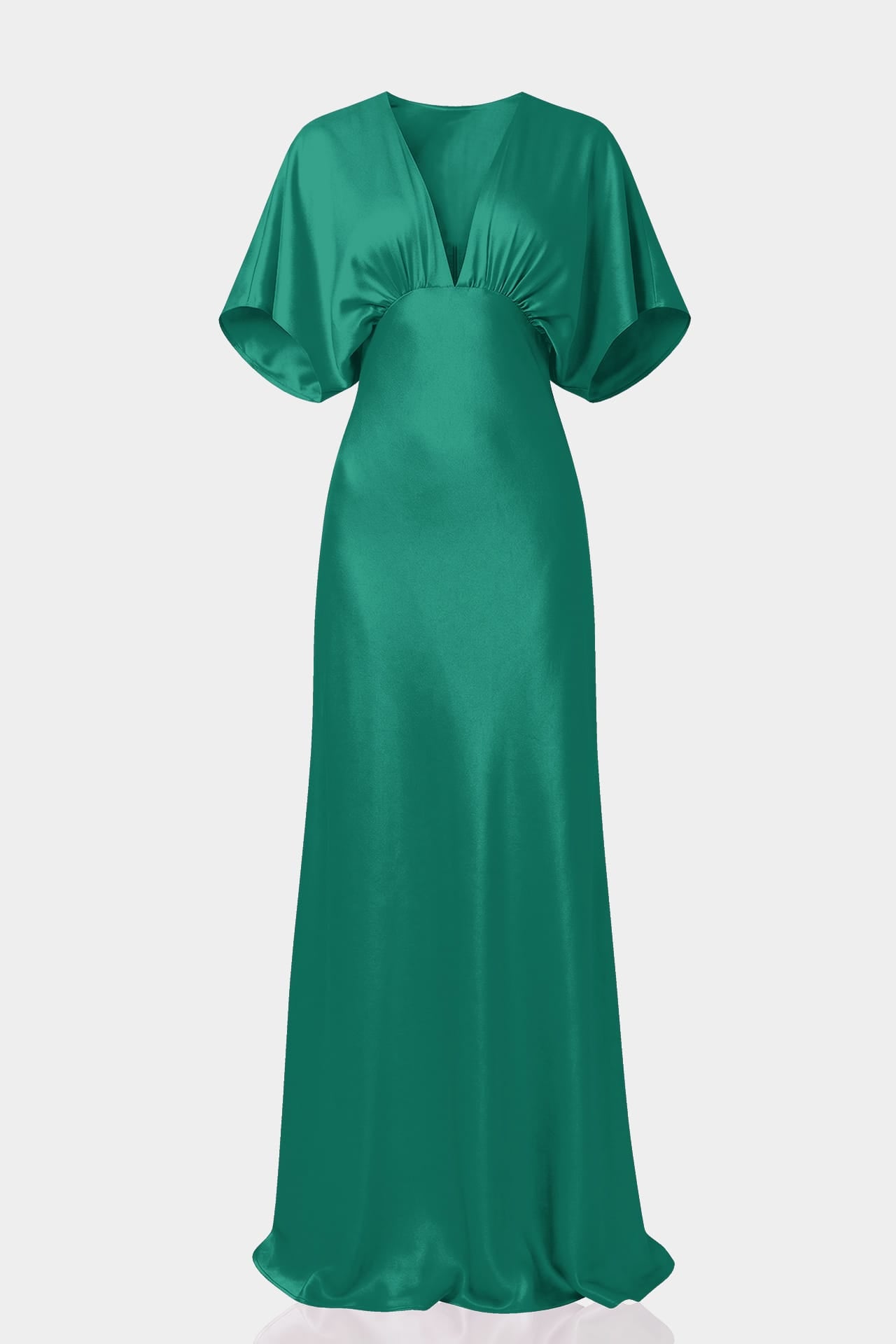 deep emerald green bridesmaid dresses V Satin Dress BestCouture