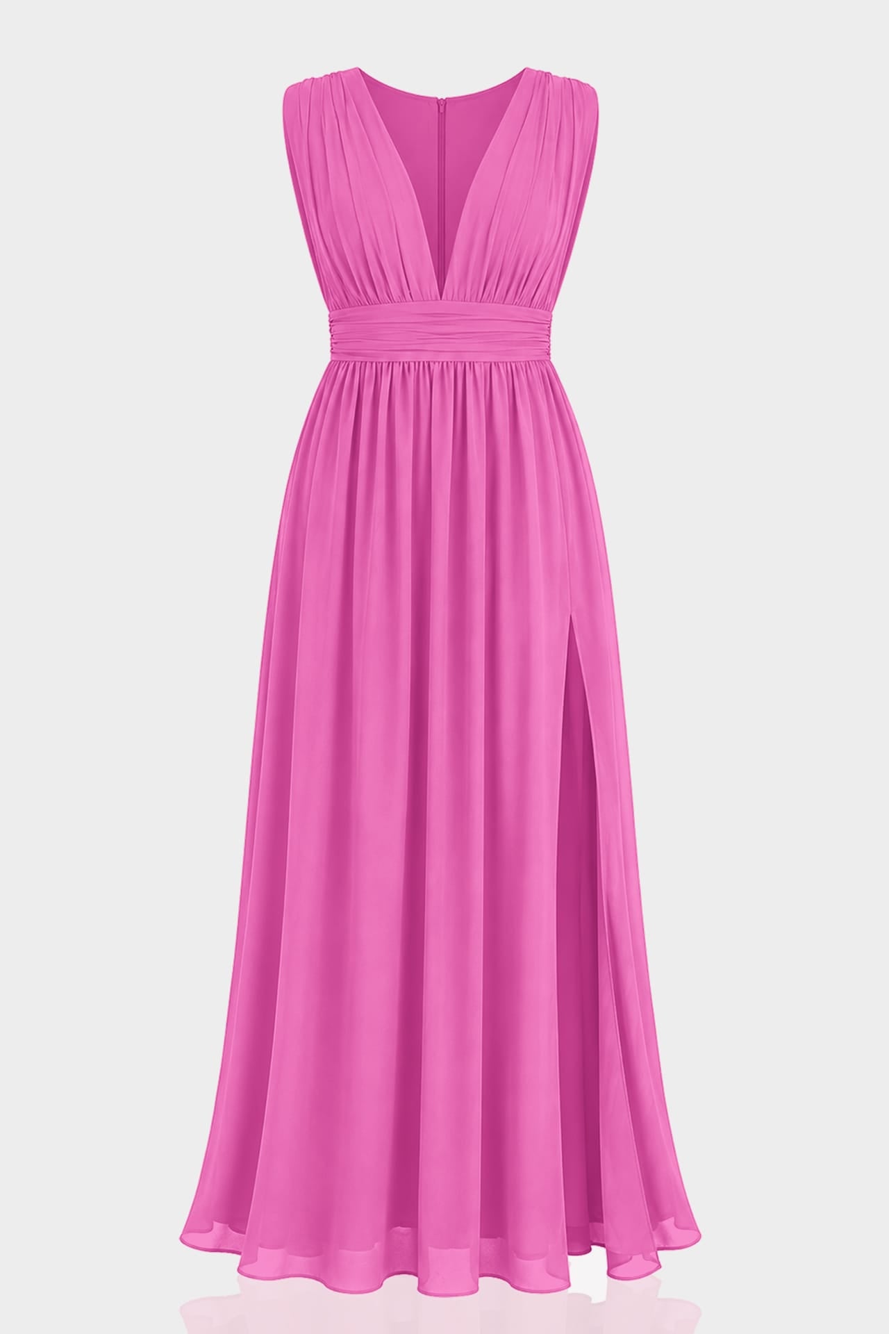 bright pink bridesmaid dresses S / With Slit Fuchsia V-Neck Dress – Bold Elegant Maxi Gown Size:17.5 A little party-wear rewind from strapless to halter cute prom dresses long sequin