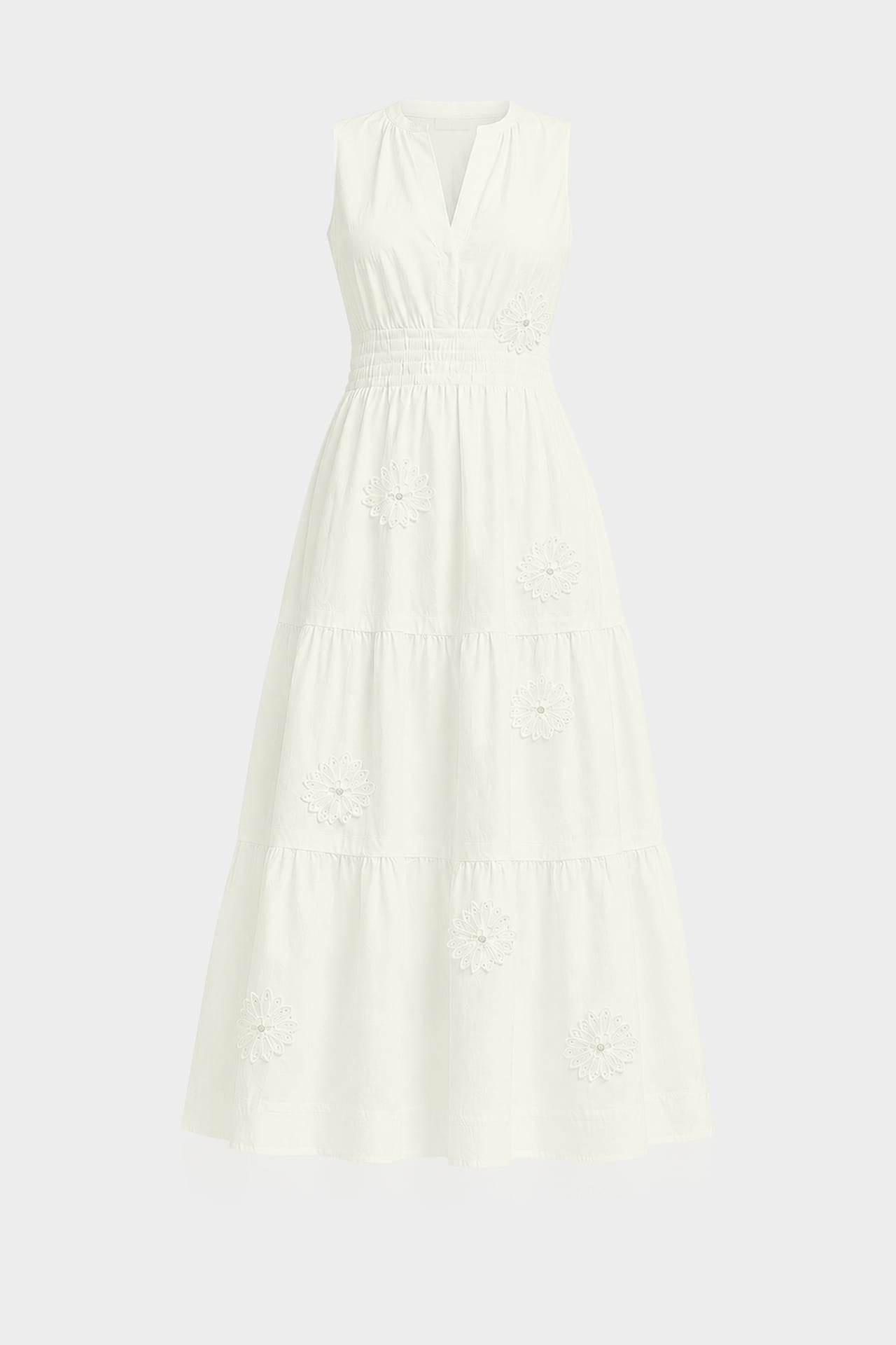 Ivory Floral midi Dress