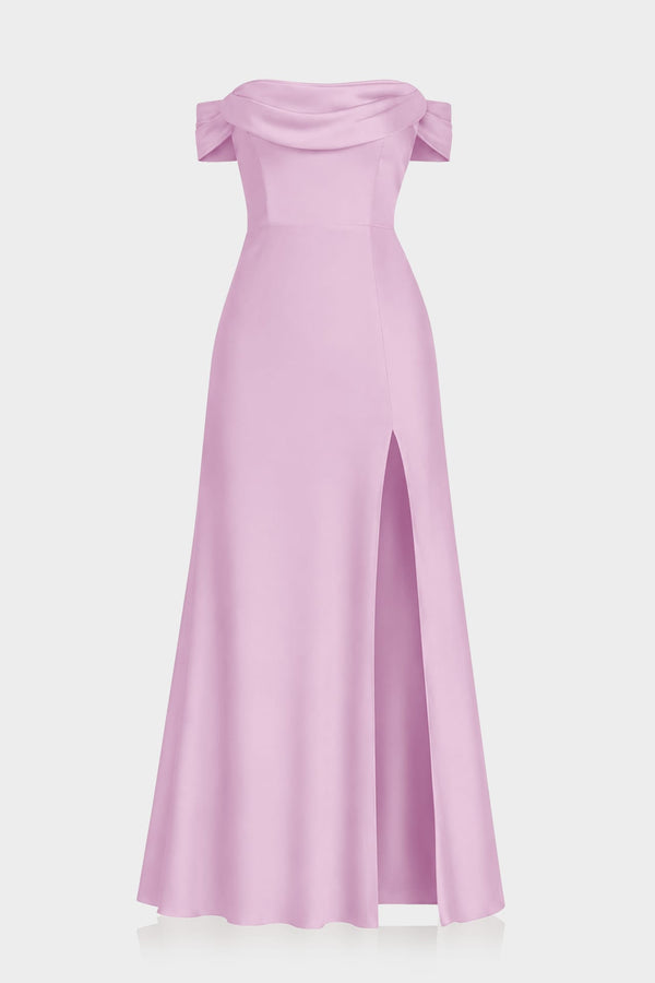 S Romantic Candy Pink Multiway Infinity Dress – Convertible Formal Gown with Slit