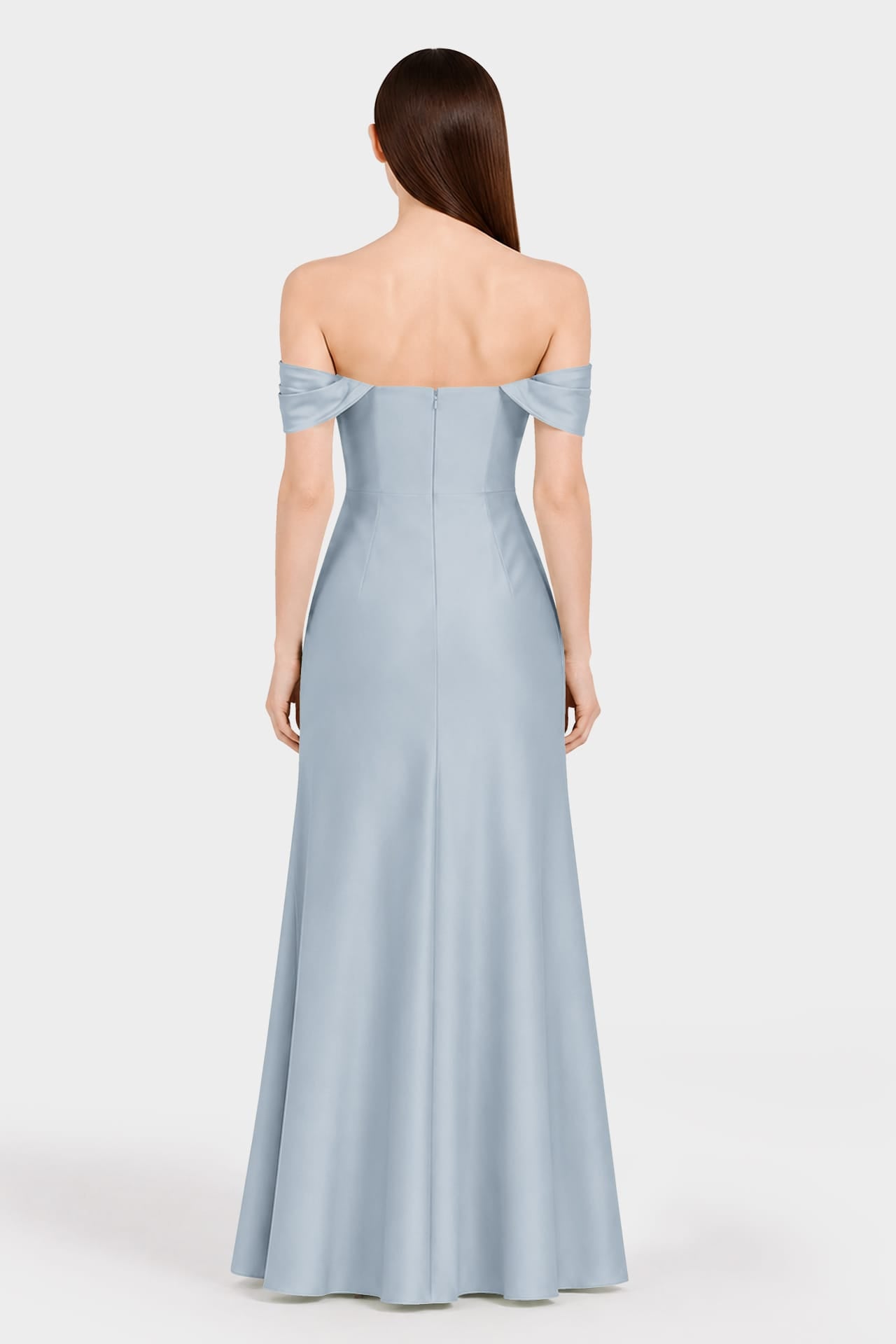dusty teal bridesmaid dresses S Blue Off Shoulder Dress – Multiway Satin Maxi with High Slit Web Collection: Red Dress combining timeless sophistication with Lucy Stretch Velvet Boatneck Size:IT 37.5 - US 7