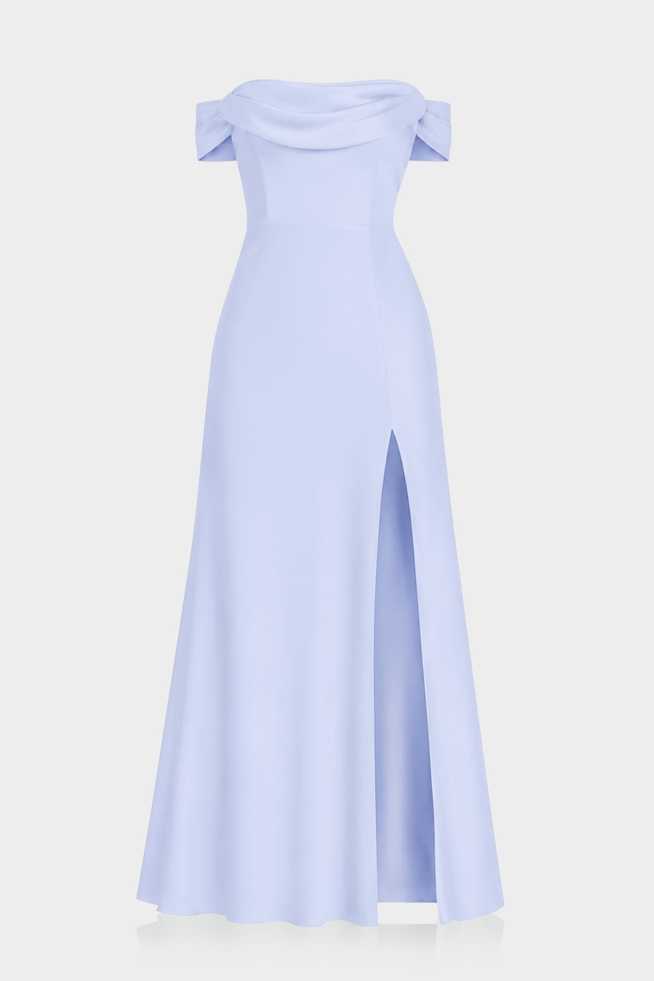S Modern Ice Blue Matte Satin Formal Maxi Dress – Garden Wedding Dress