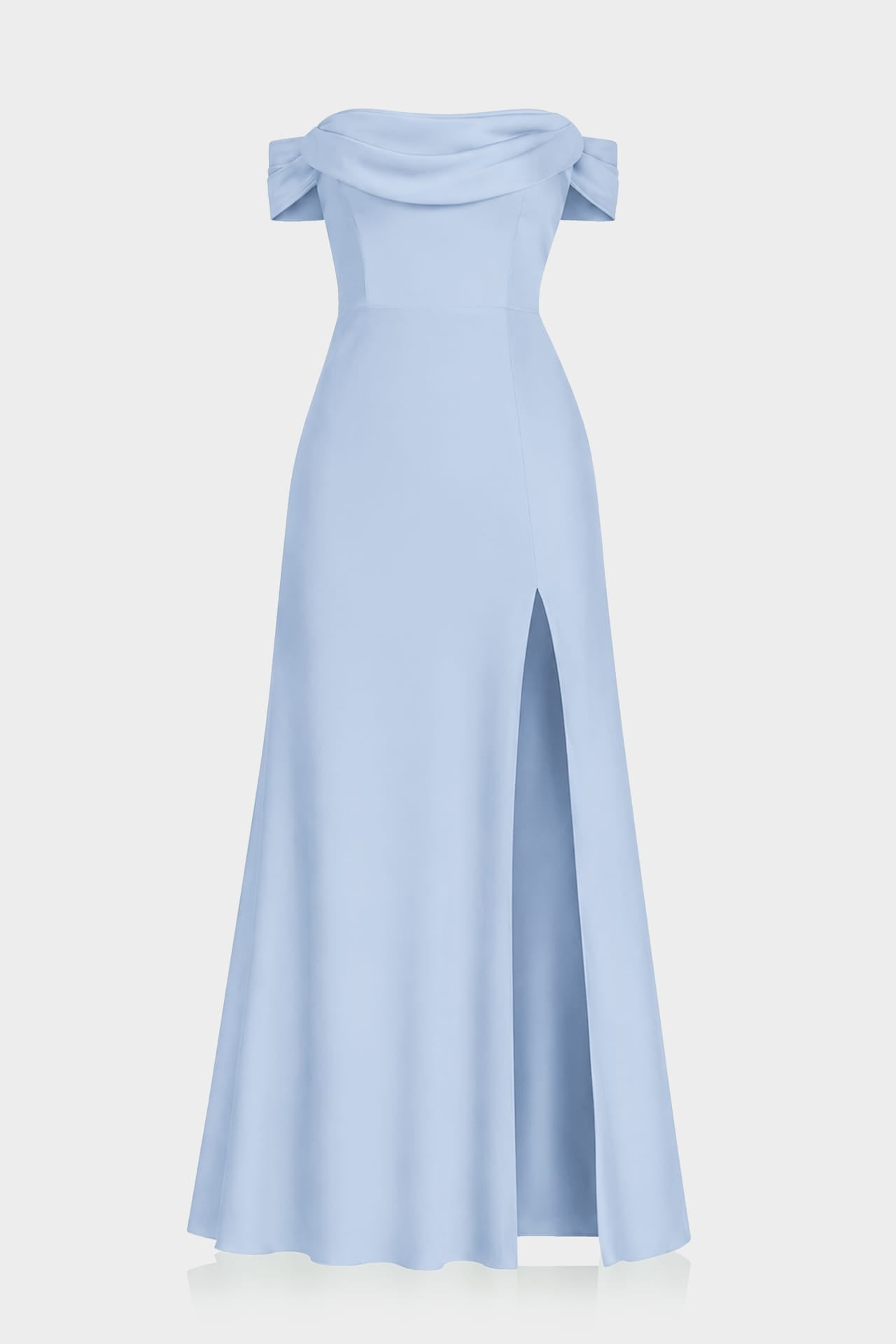 S Powder Blue Satin Wedding Guest Maxi Dress