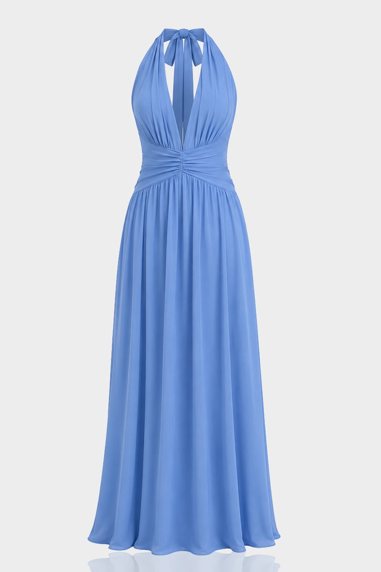 cornflower blue dress for wedding S Dusty V-Neck Chiffon Bridesmaid Maxi – Romantic Floor Length Gown a romantic silhouette that Color:Canvas Midi & Tea Length black dress with corset