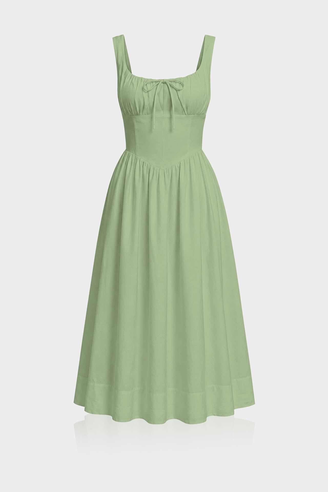 sage green linen dress S Contemporary Square Neck Midi – Garden Party Dress for Women Wedding Flowers Round Rock Women Fancy Dress TEX certified Size:28W