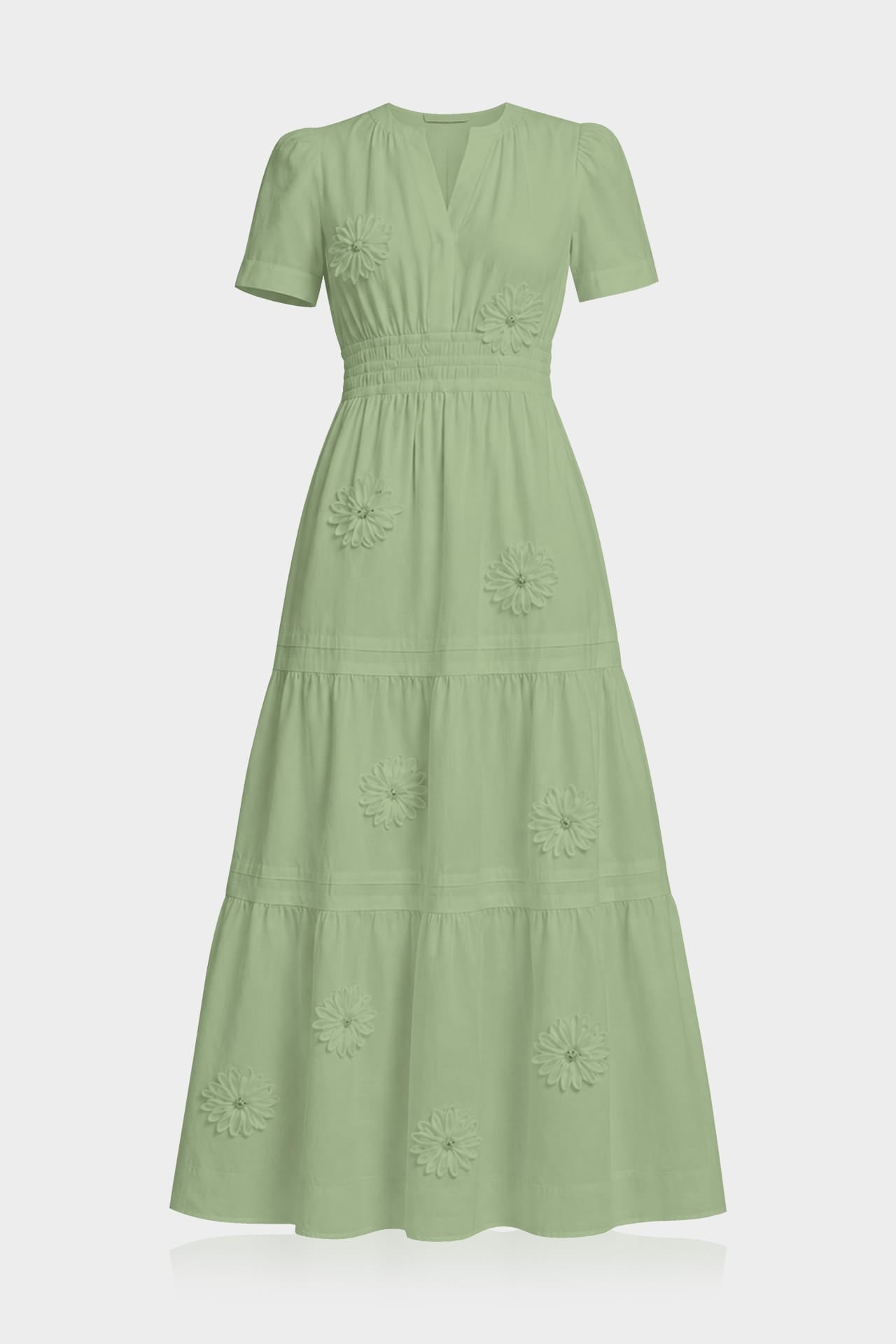 elegant garden party dresses Sage Green Floral Dress 5 Spring Break Dresses neck and halter neck Frida_kalo Style:KD1034